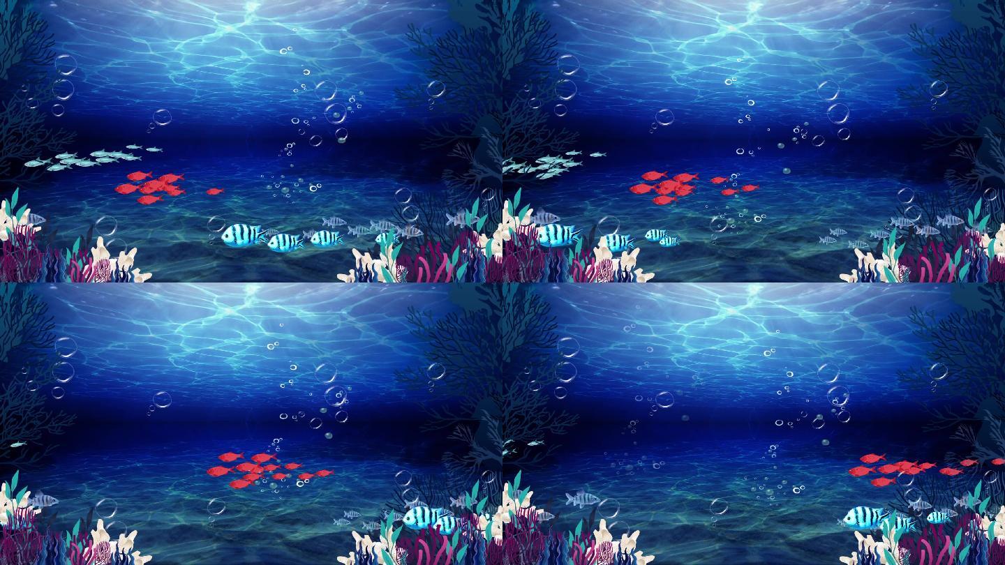 海底世界,水族馆,舞台背景视频.