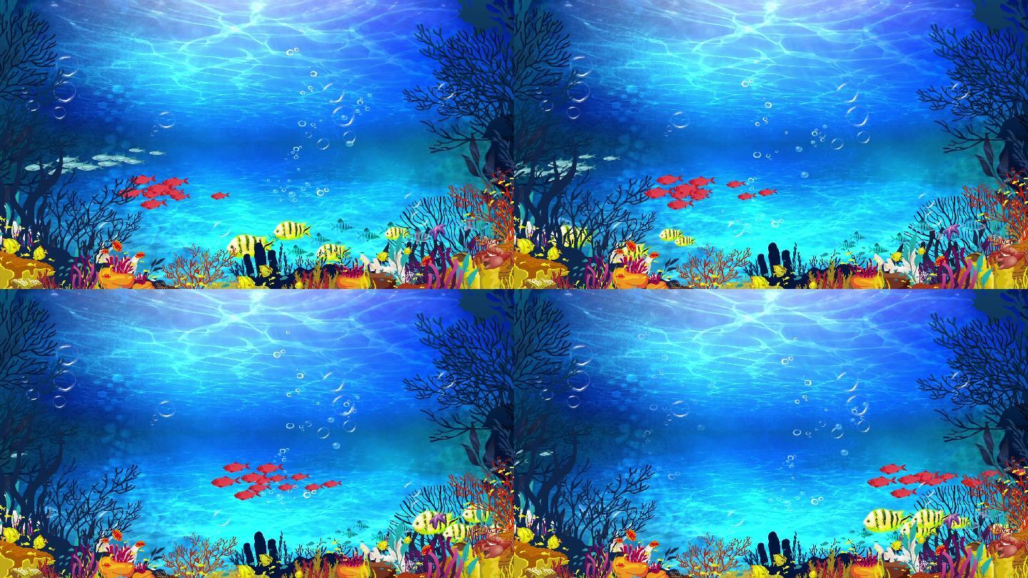 海底世界,水族馆,舞台背景视频.