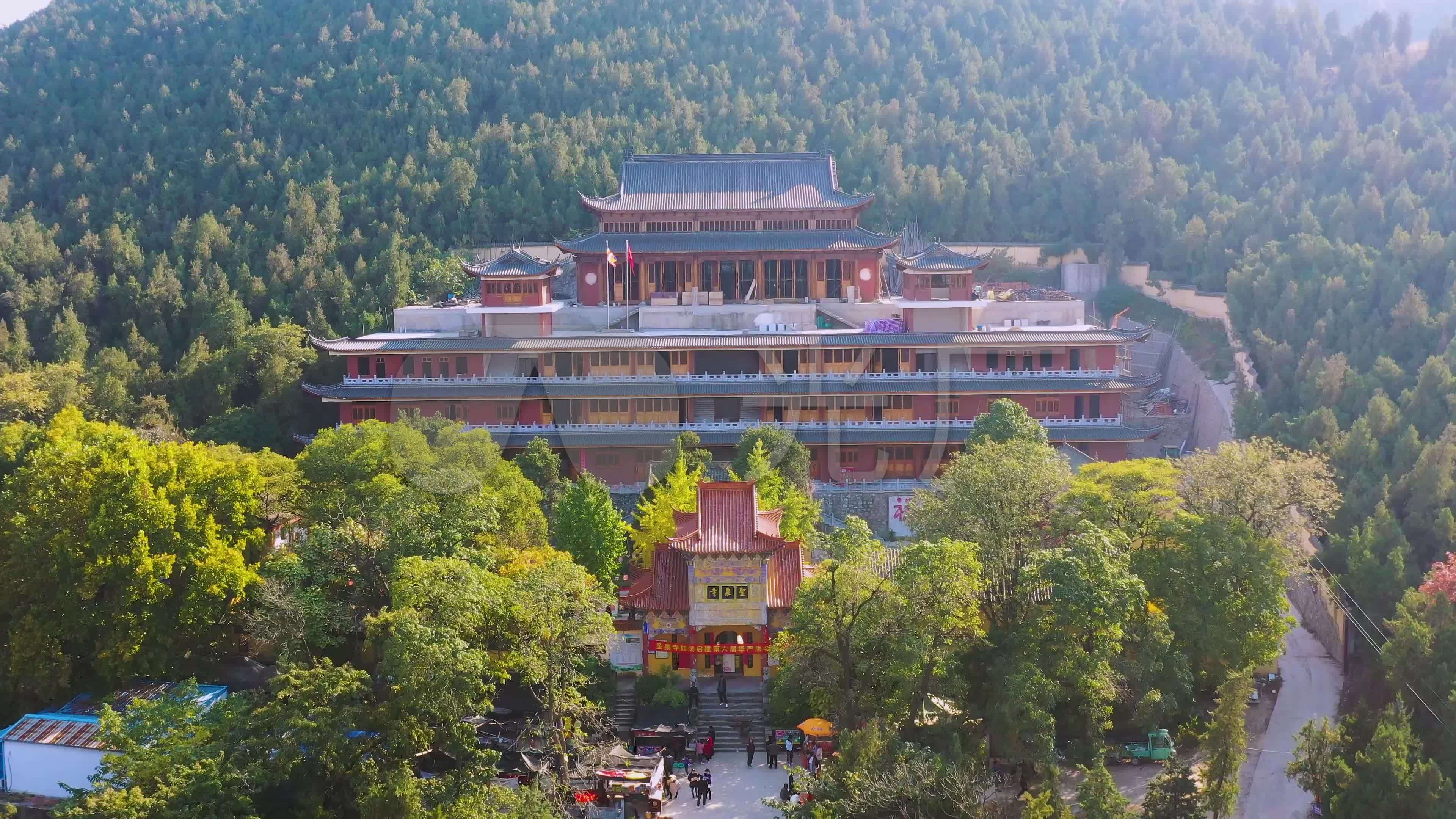 航拍萧县圣泉寺_3840x2160_高清视频素材下载(编号:5094285)_实拍视频