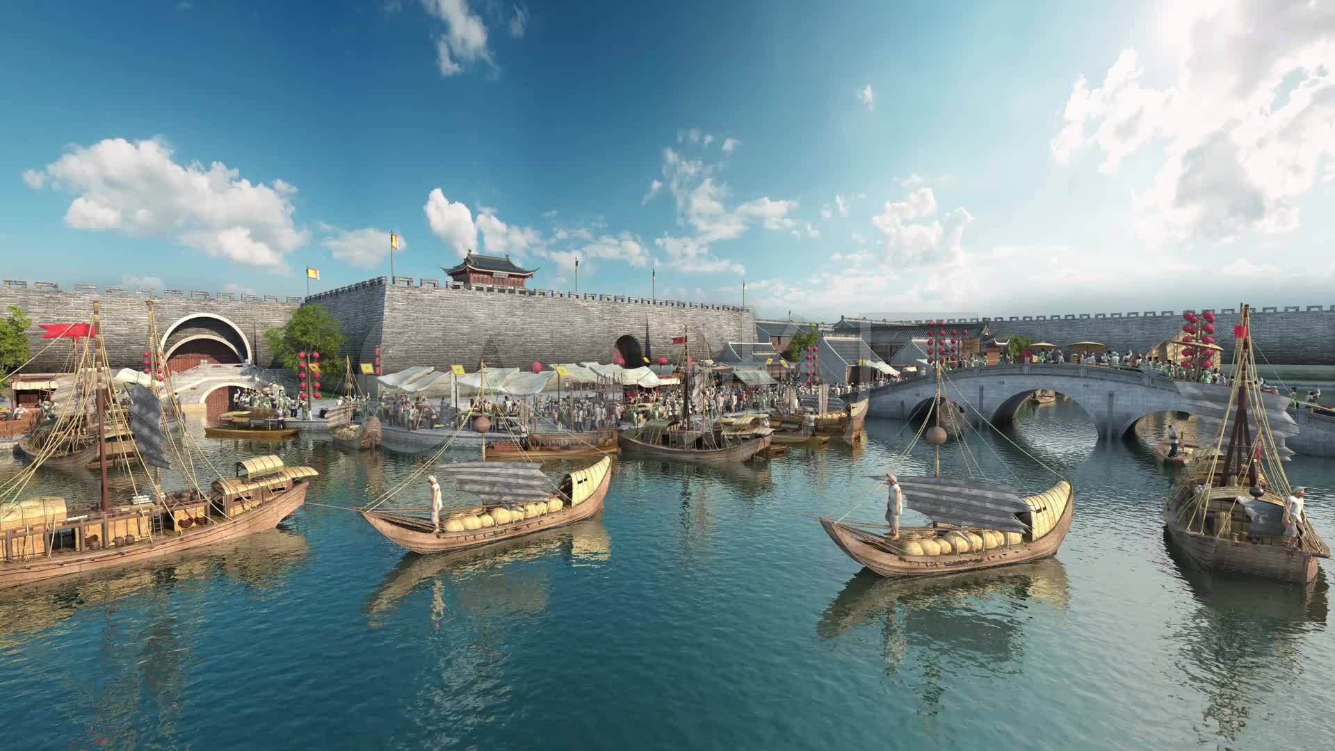 古代码头运河【合集】_1920x1080_高清视频素材下载