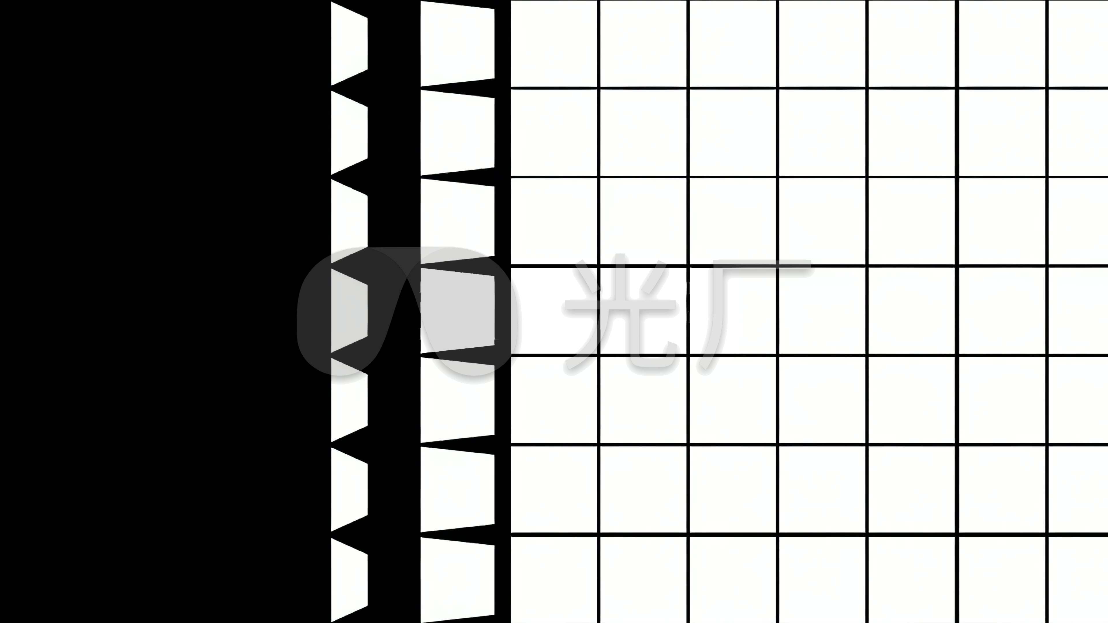 黑白几何图形变幻投影mapping