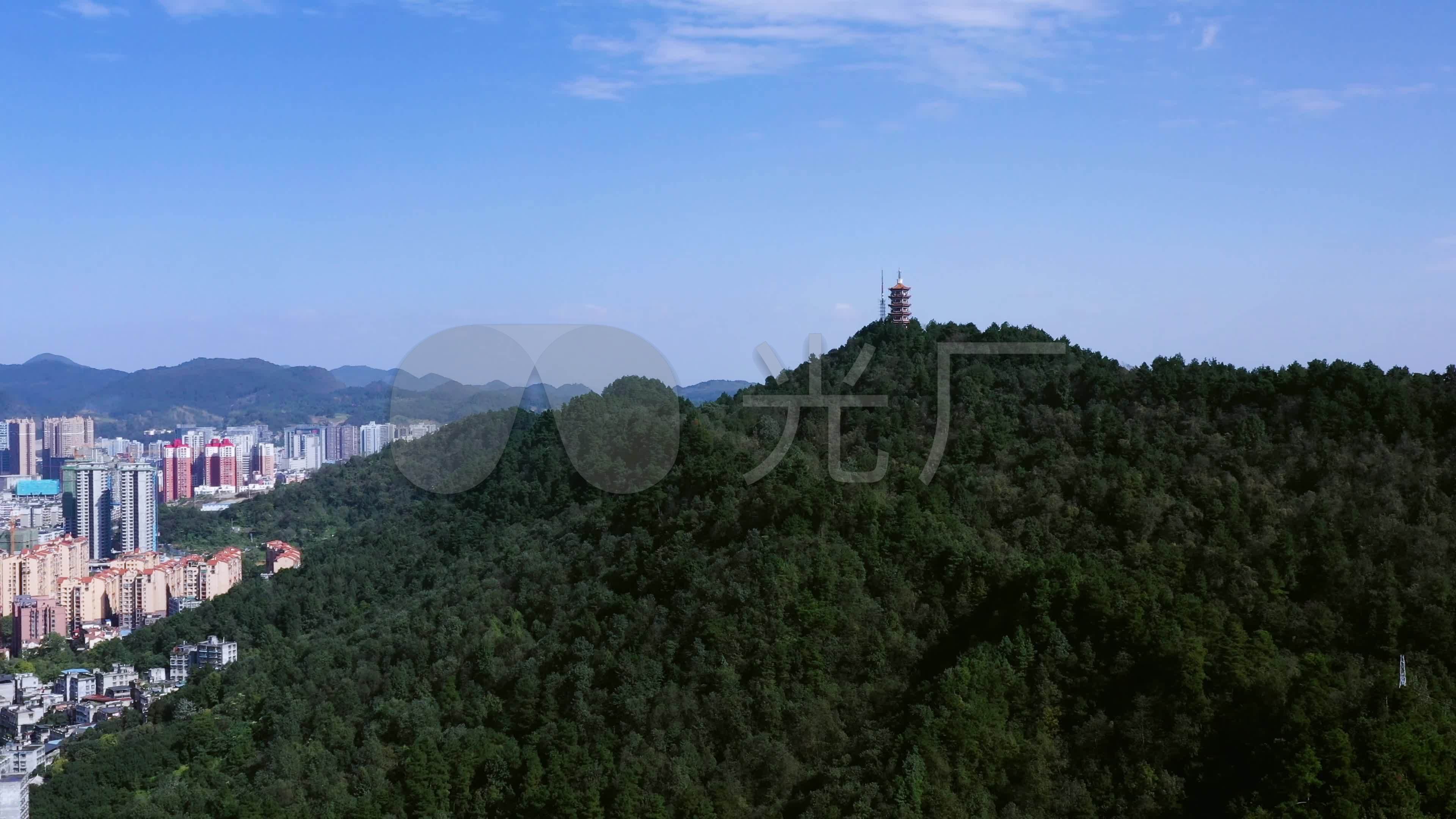 4k航拍遵义凤凰山老城区全景_3840x2160_高清视频素材