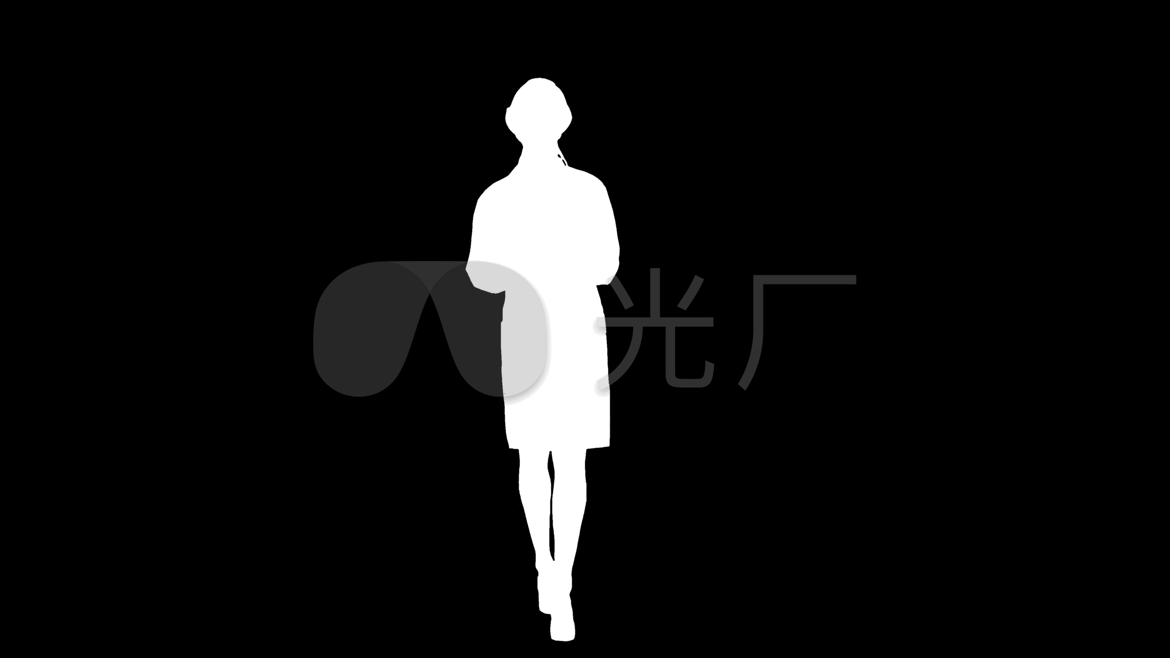 职业女性走路剪影