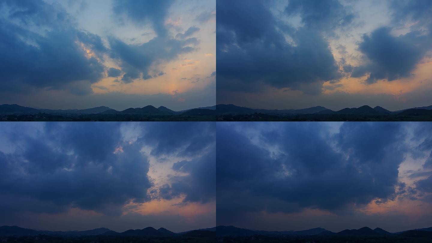 天气变化云层飘逸傍晚天空