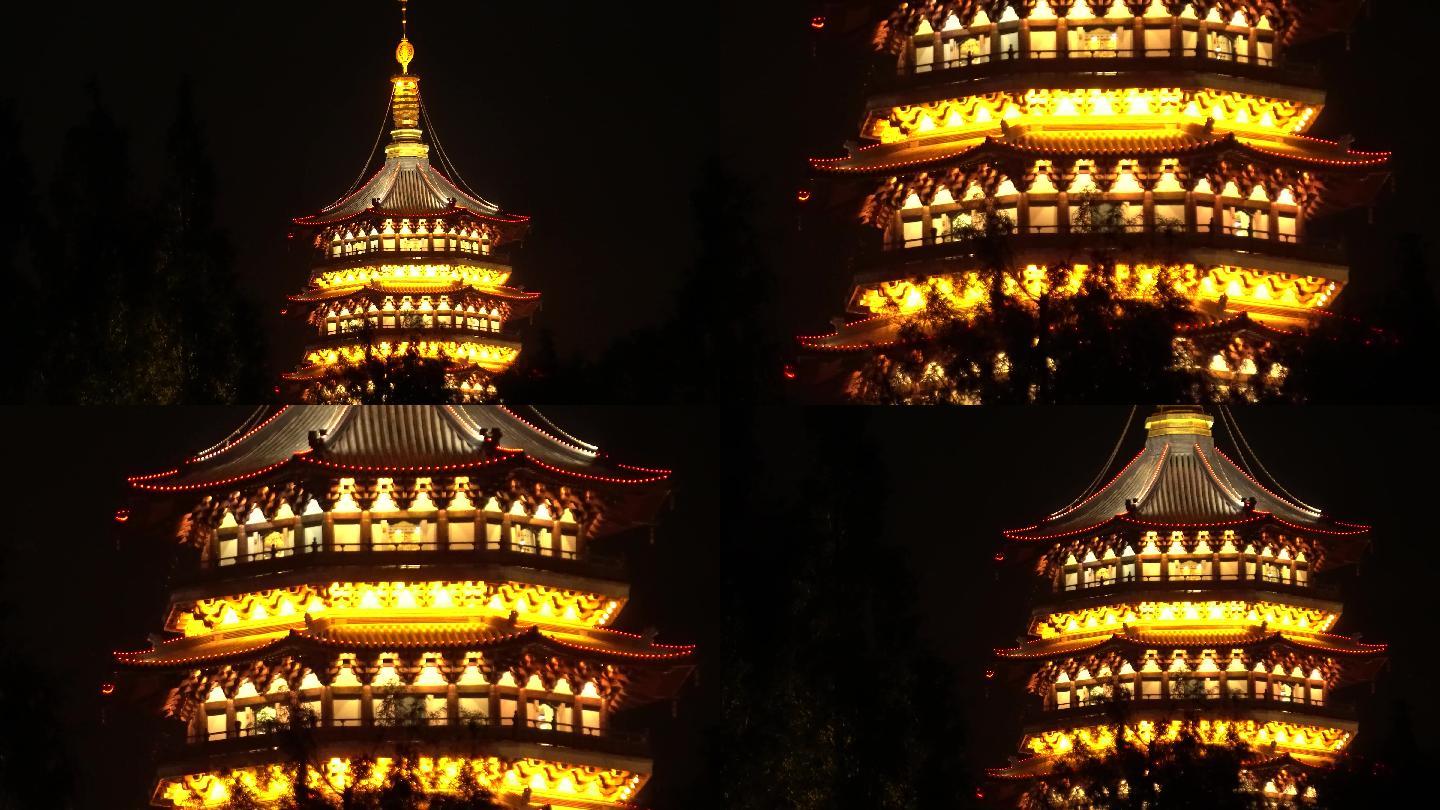 雷峰塔夜景实拍_3840x2160_高清视频素材下载(编号:5122958)_实拍视频