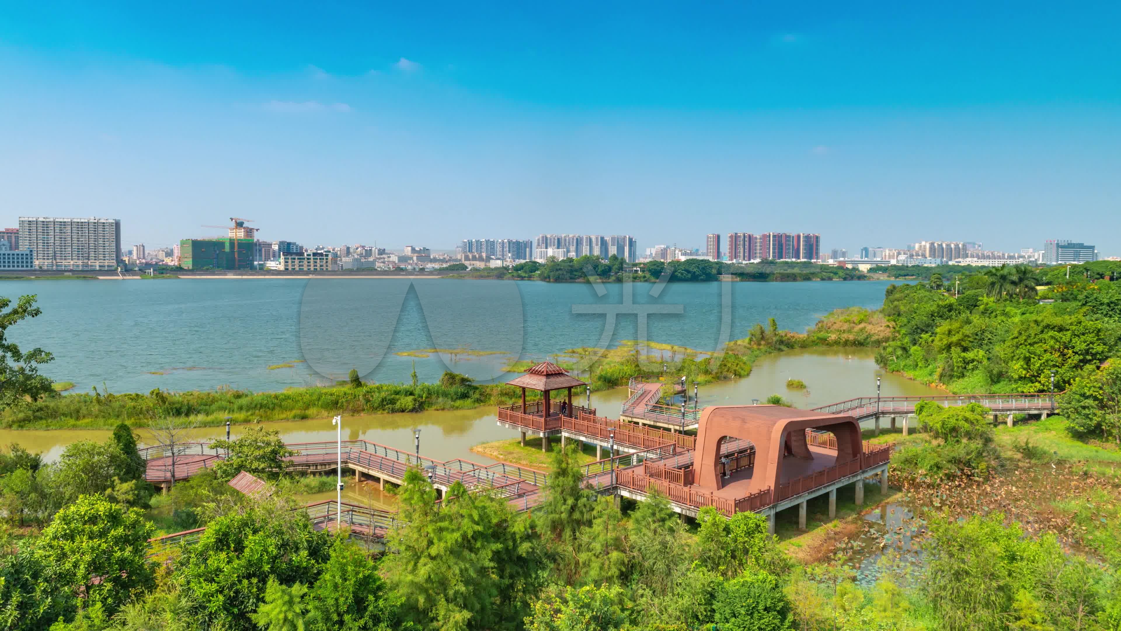 【正版素材】深圳宝安福永立新湖延时