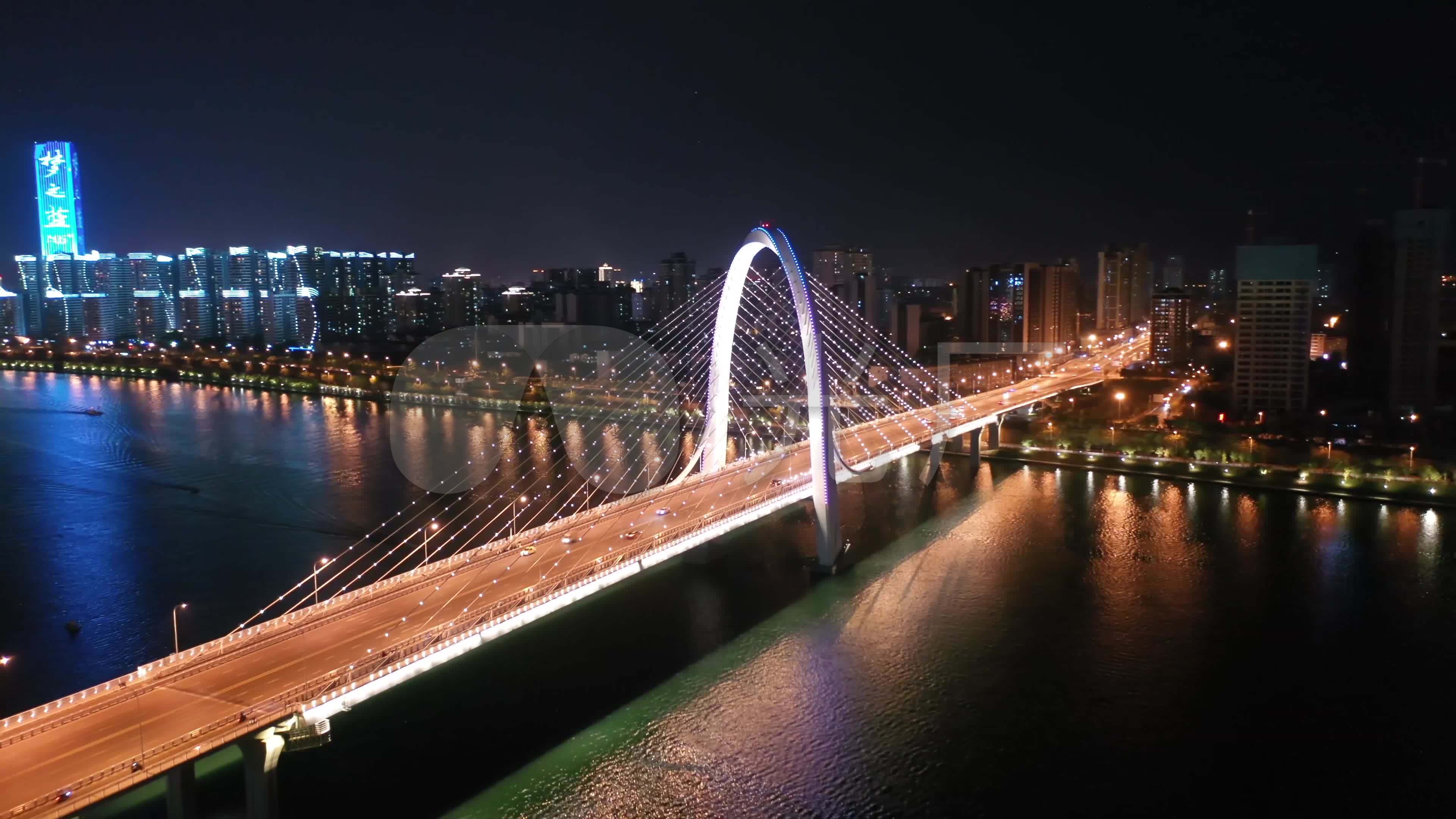 4k柳州白沙大桥网红桥夜景_3840x2160_高清视频素材
