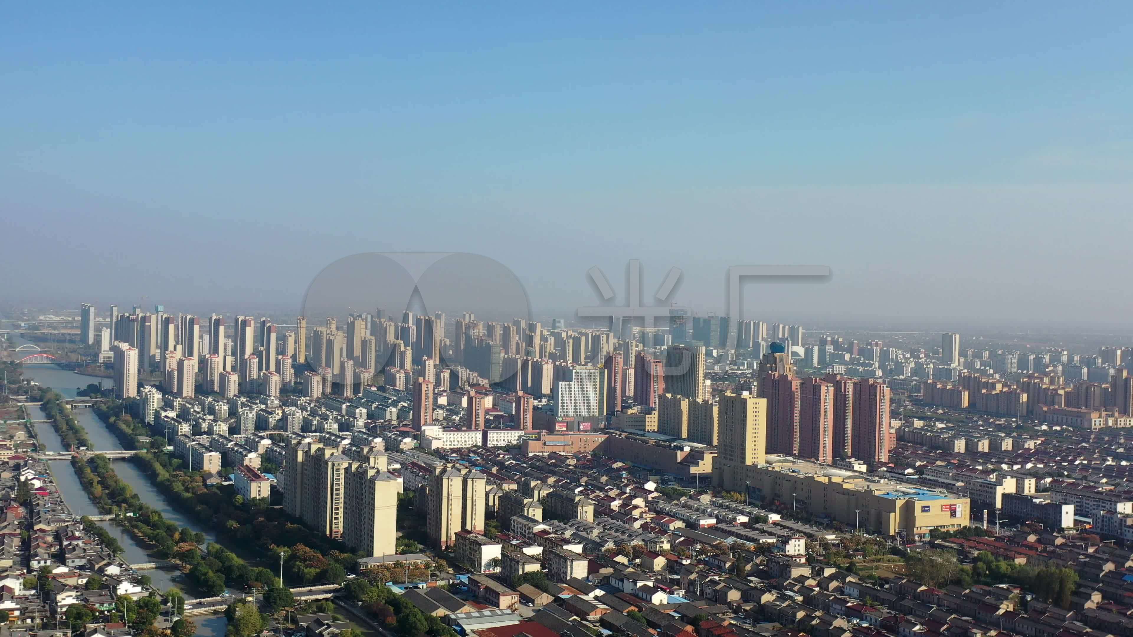 江苏高邮城市风光航拍4k视频_3840x2160_高清视频素材下载(编号