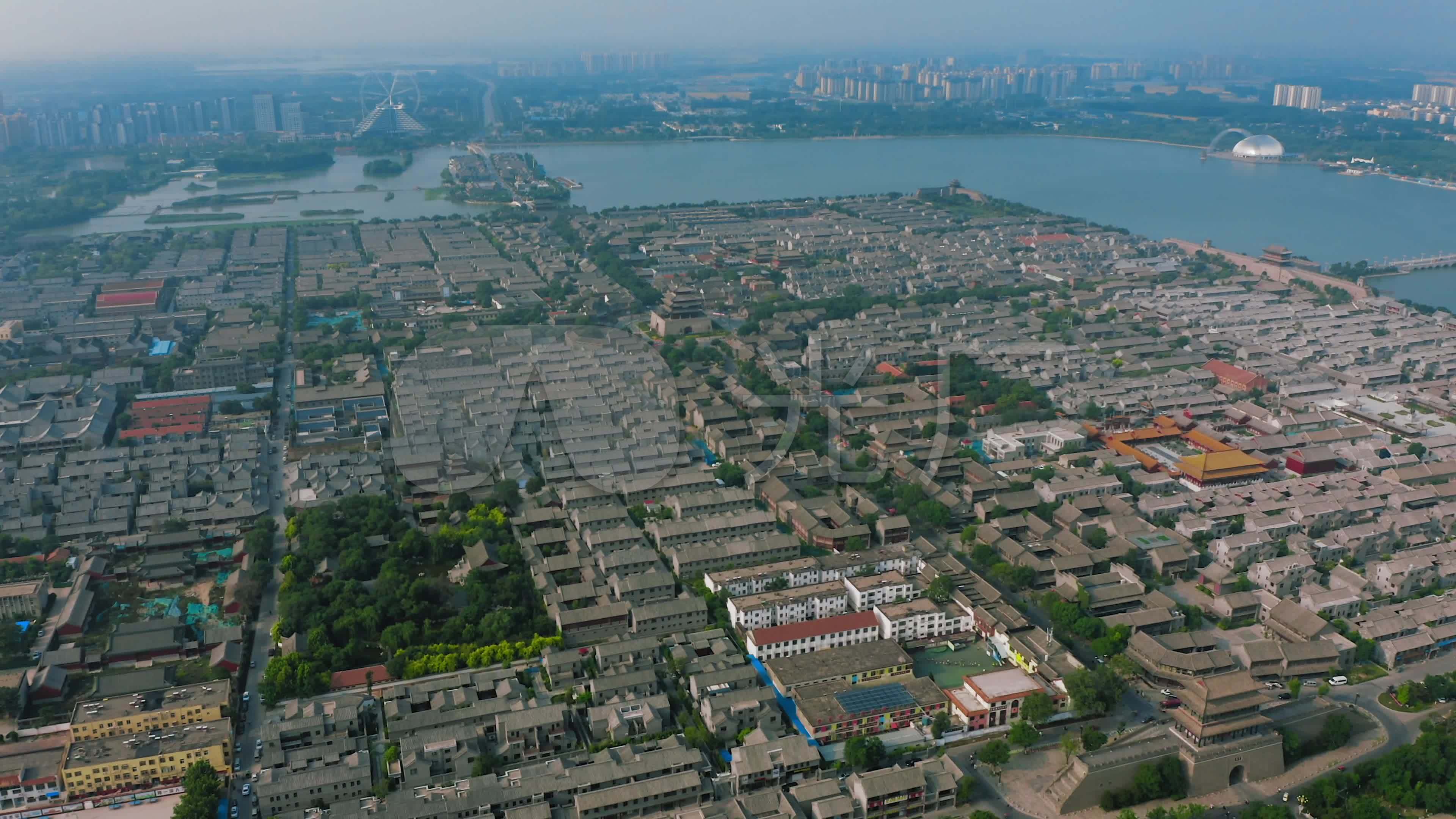 【4k】聊城市古城区航拍_3840x2160_高清视频素材下载
