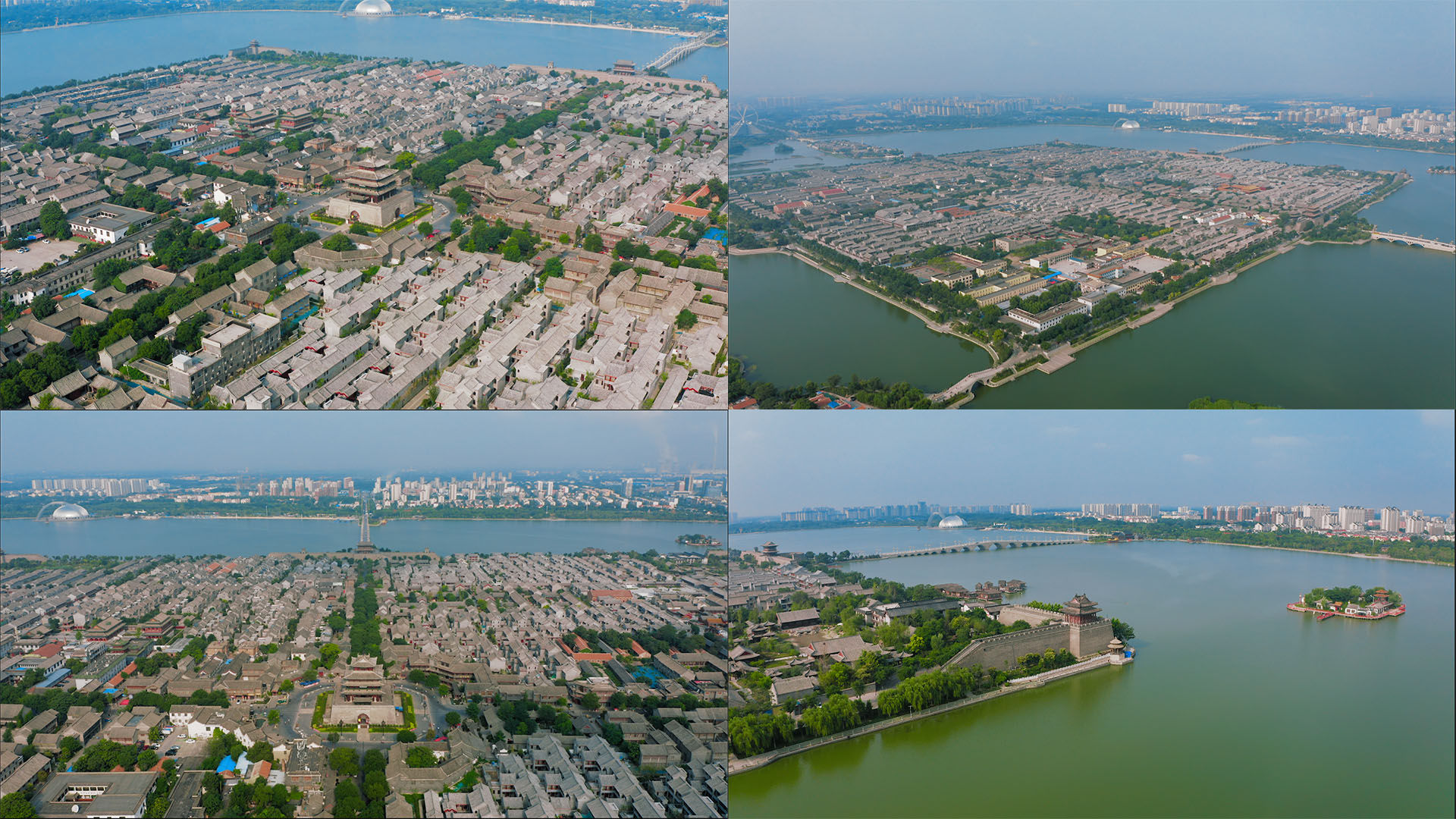 【4k】聊城市古城区航拍