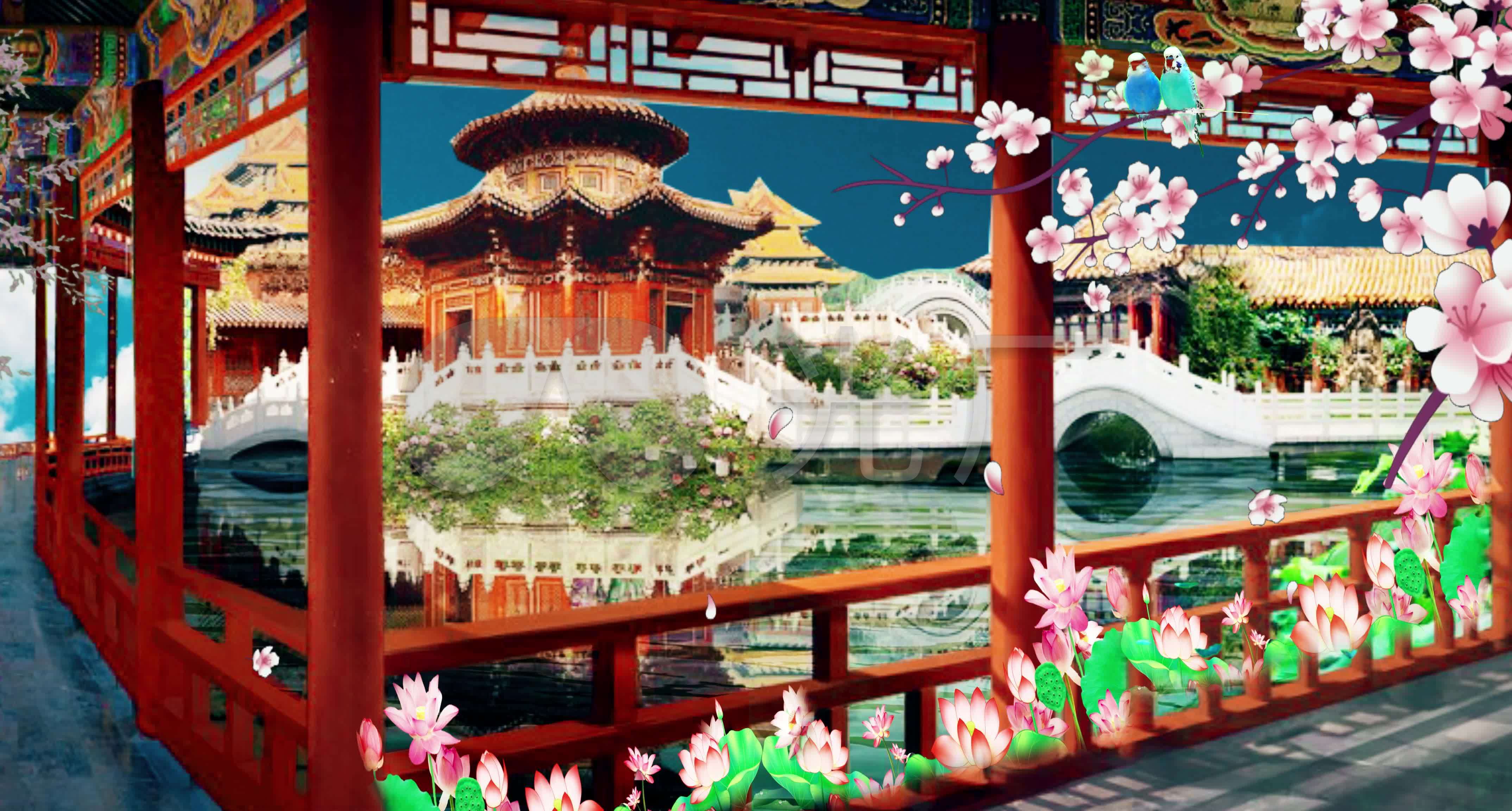 4k古风后花园庭院场景