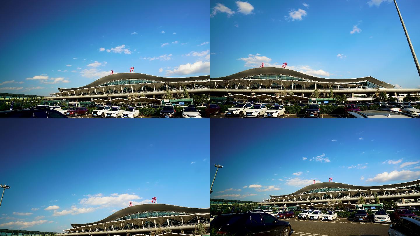 4k长沙黄花国际机场航站楼延时空镜_3840x2160_高清