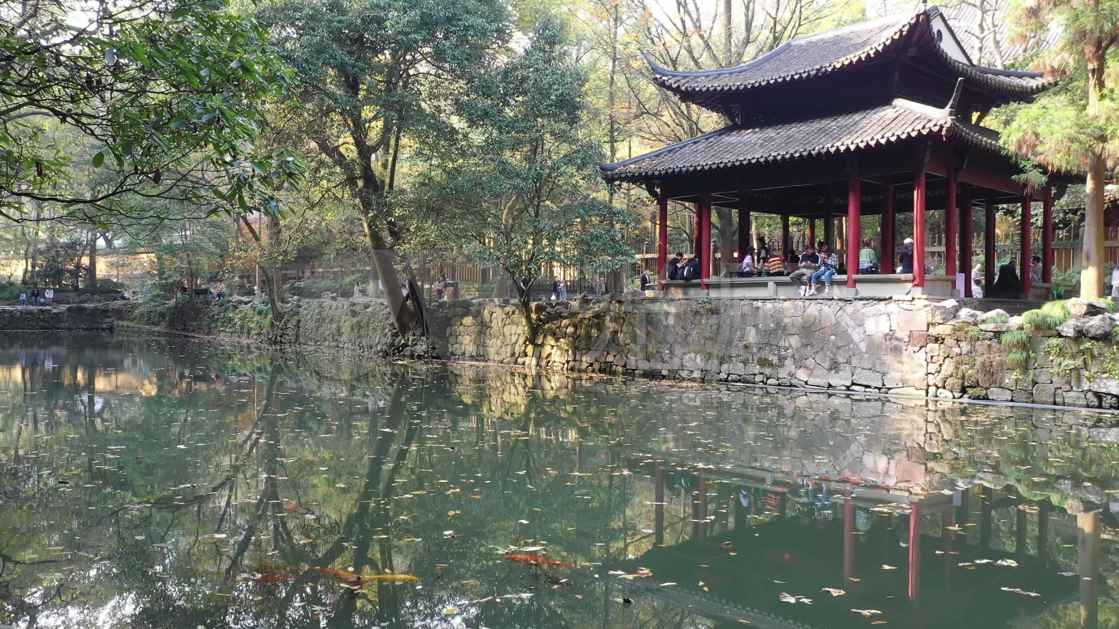 杭州灵隐寺冷泉溪冷泉亭5分钟_3840x2160_高清视频(:)