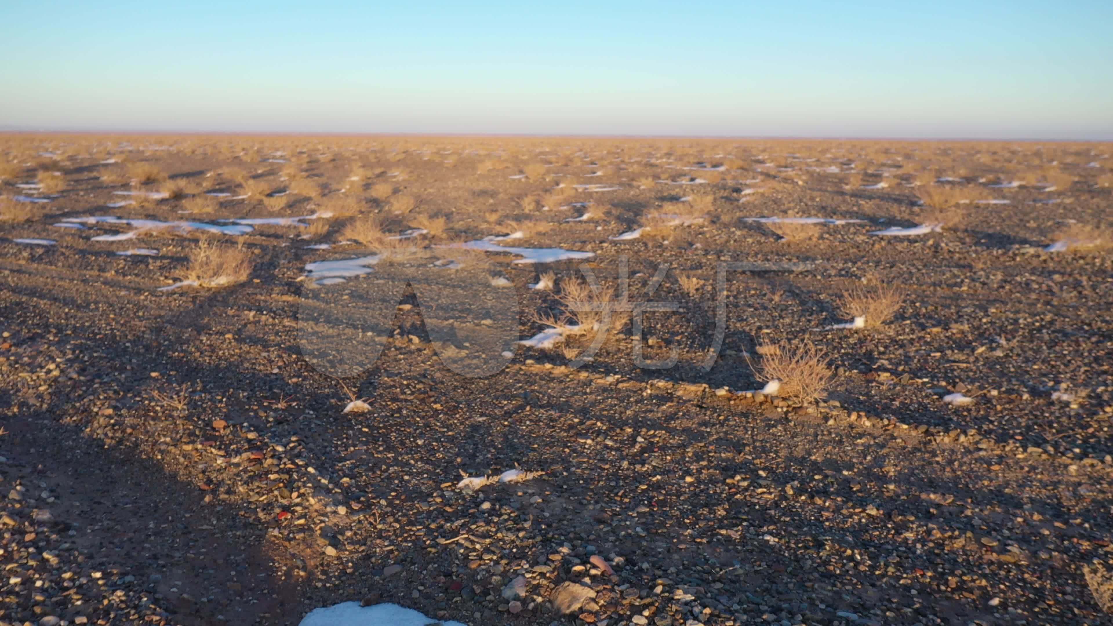 戈壁滩黄昏残雪_3840x2160_高清视频素材下载(编号:5194710)_实拍视频