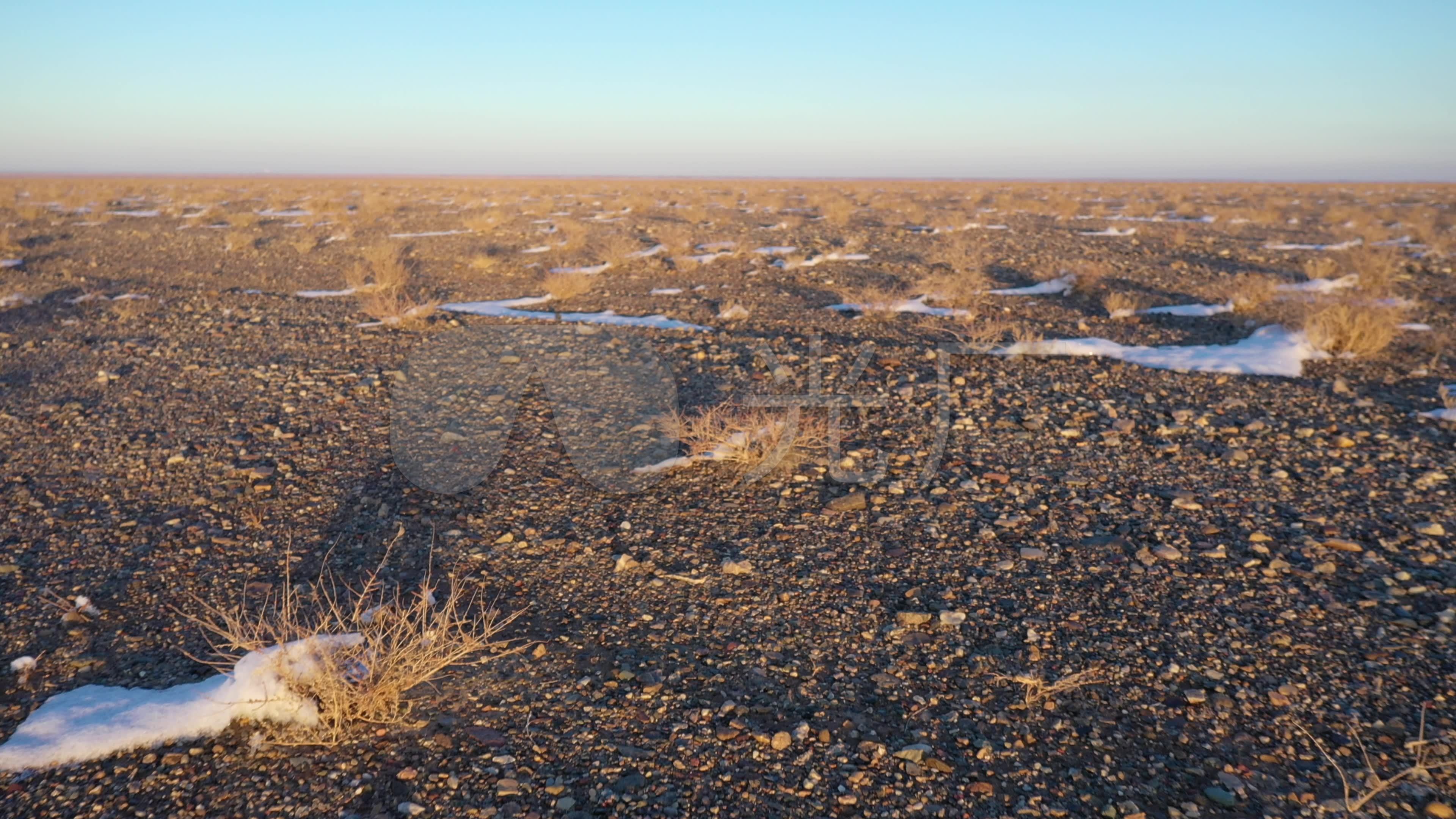 戈壁滩黄昏残雪_3840x2160_高清视频素材下载(编号:5194710)_实拍视频