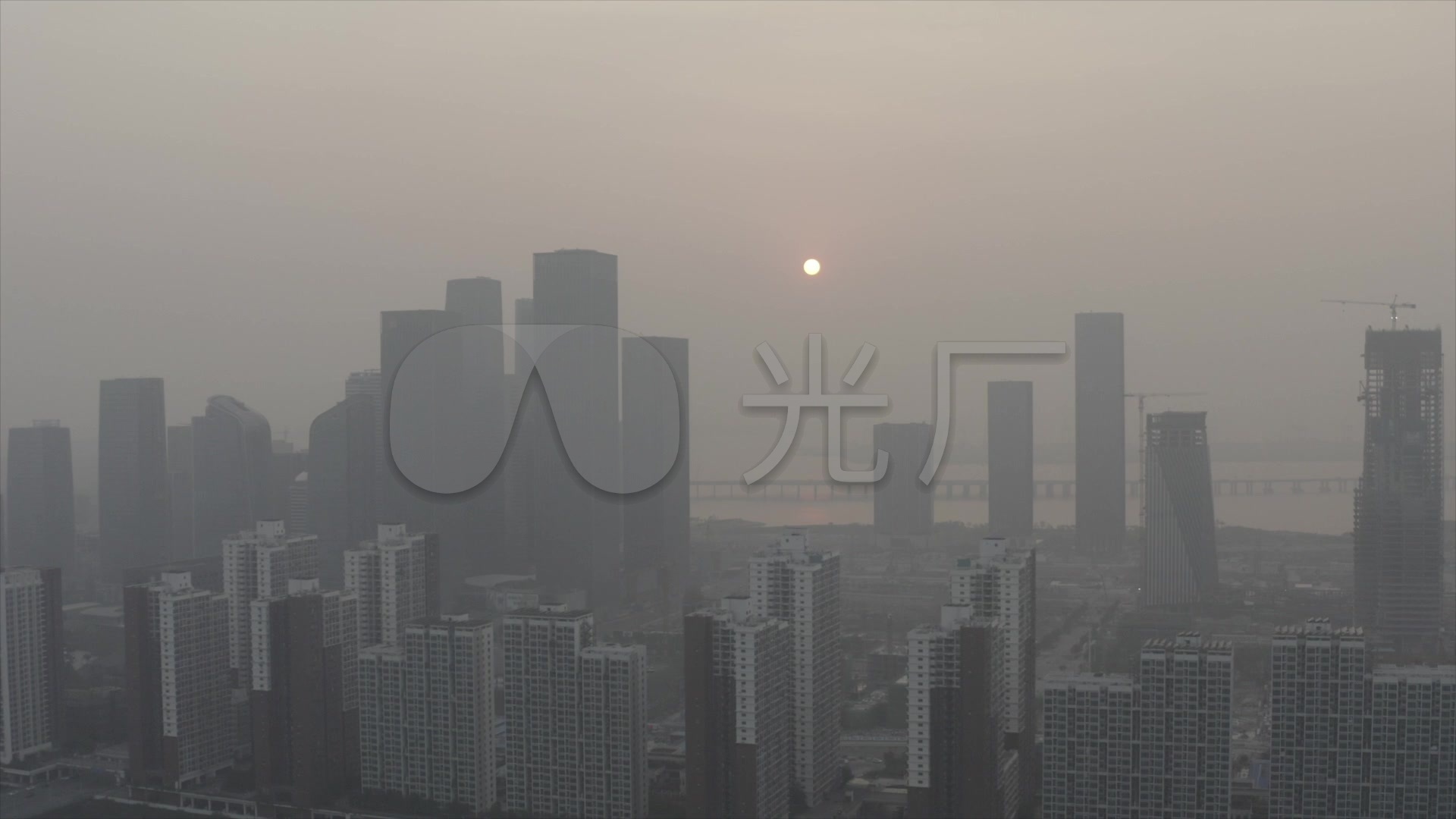 城市阴霾雾霾天灰灰-深圳