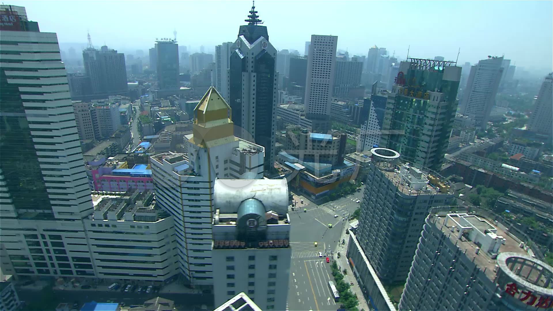 航拍成都市中心金融街羊市街北大街