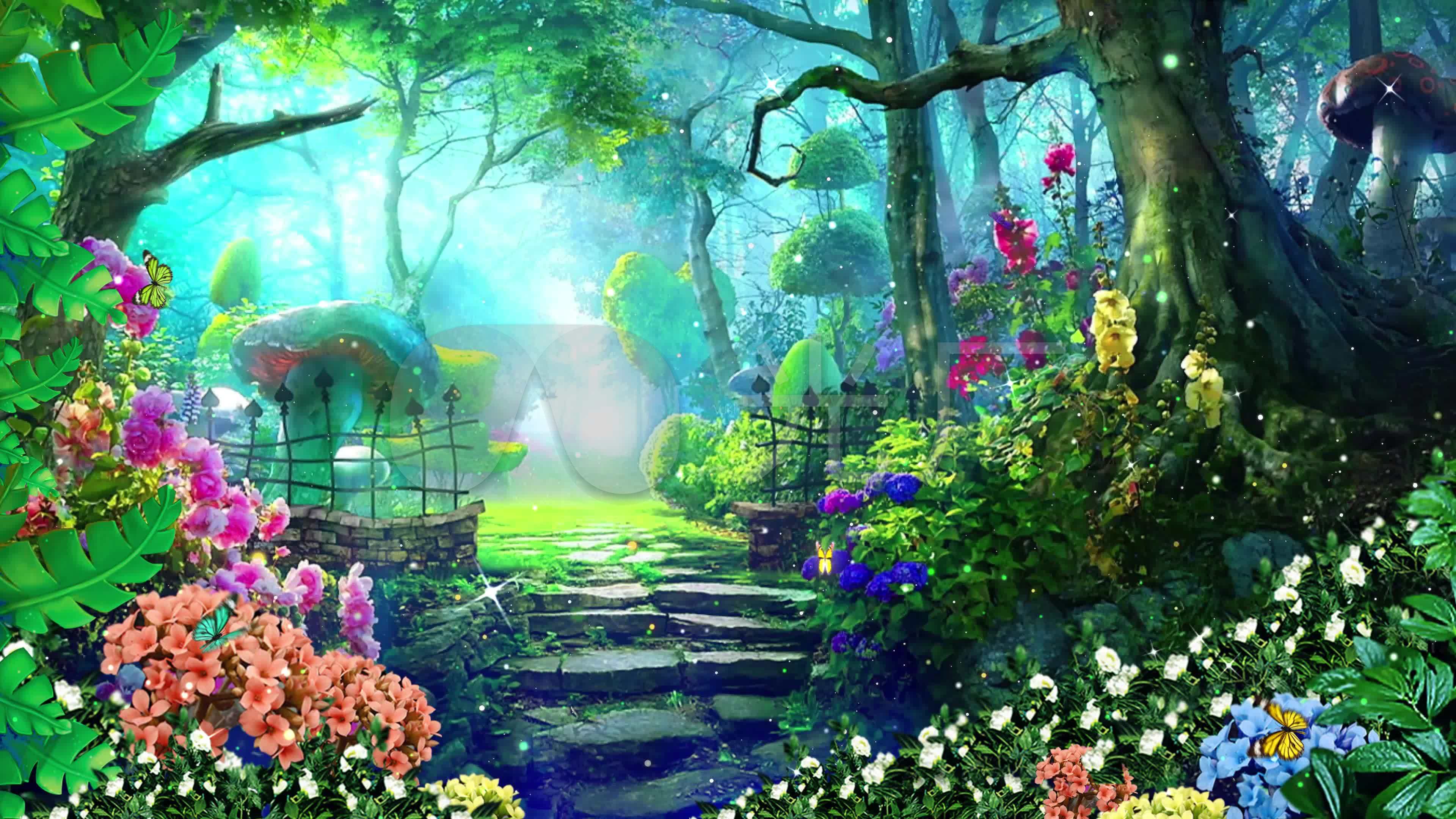 唯美梦幻森林视频4k森林秘境led视频_3840x2160_高清视频素材下载