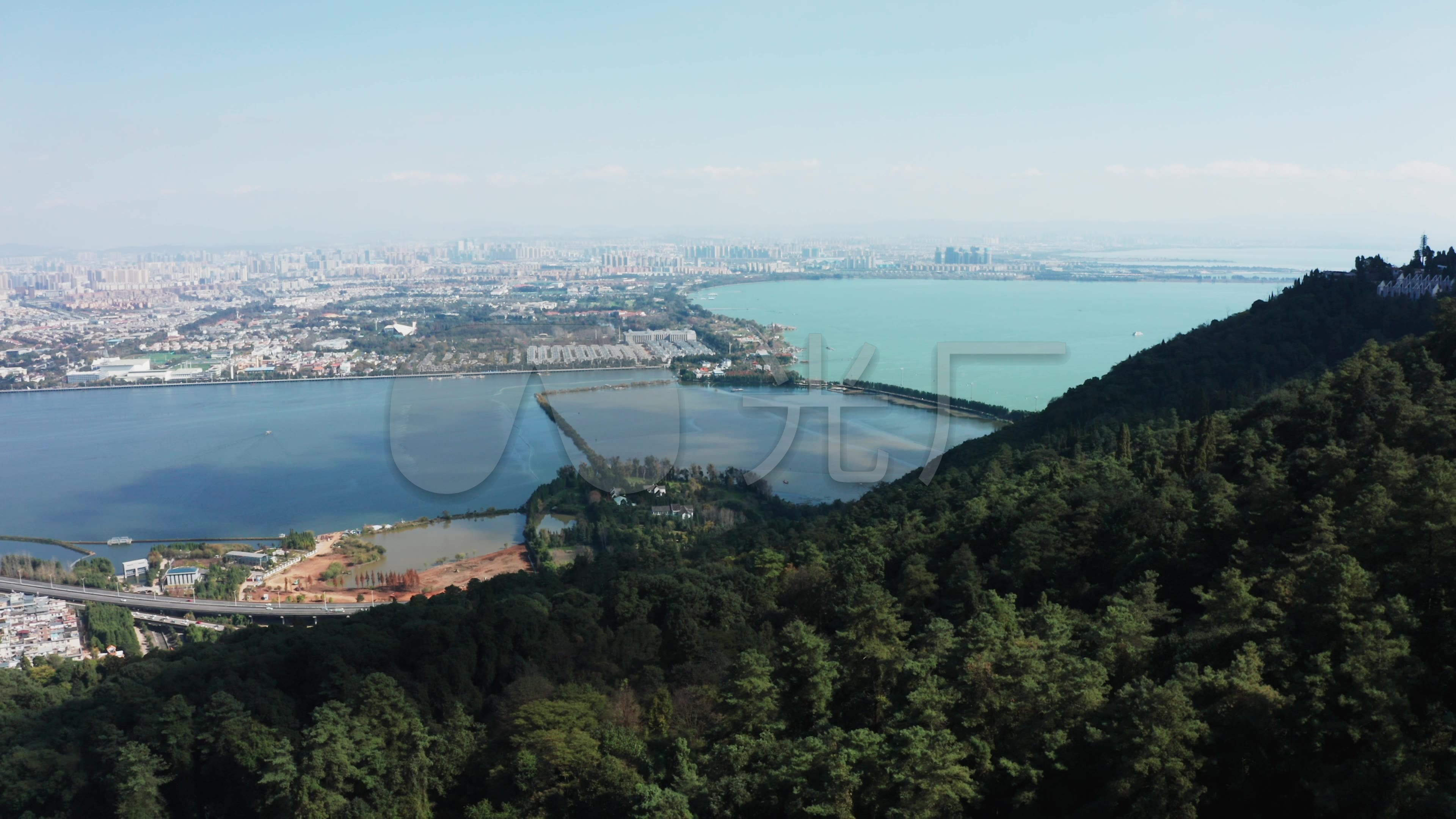 【4k】西山俯瞰昆明,航拍昆明全景_3840x2160_高清视频素材下载(编号