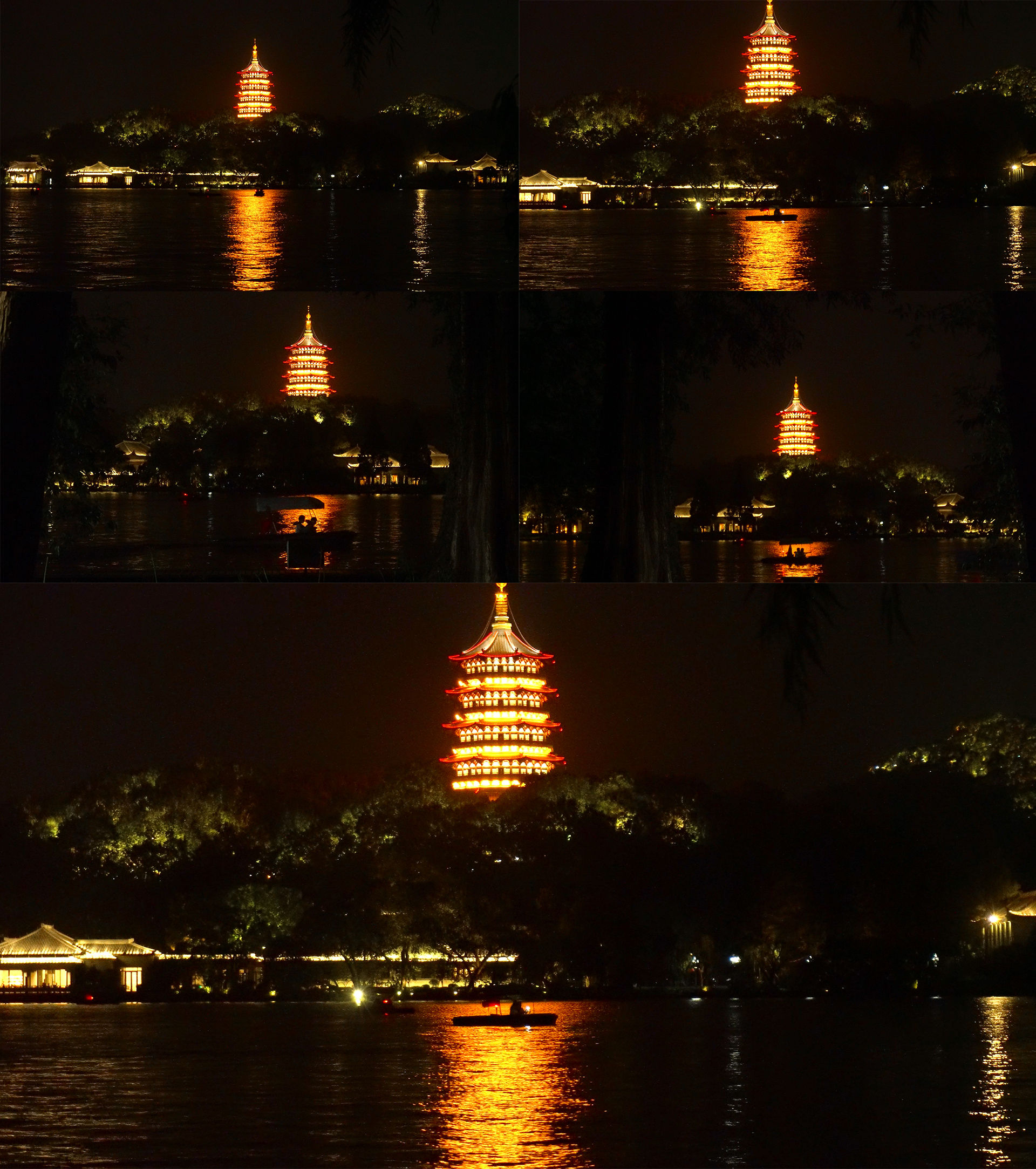 一组西湖夜景实拍