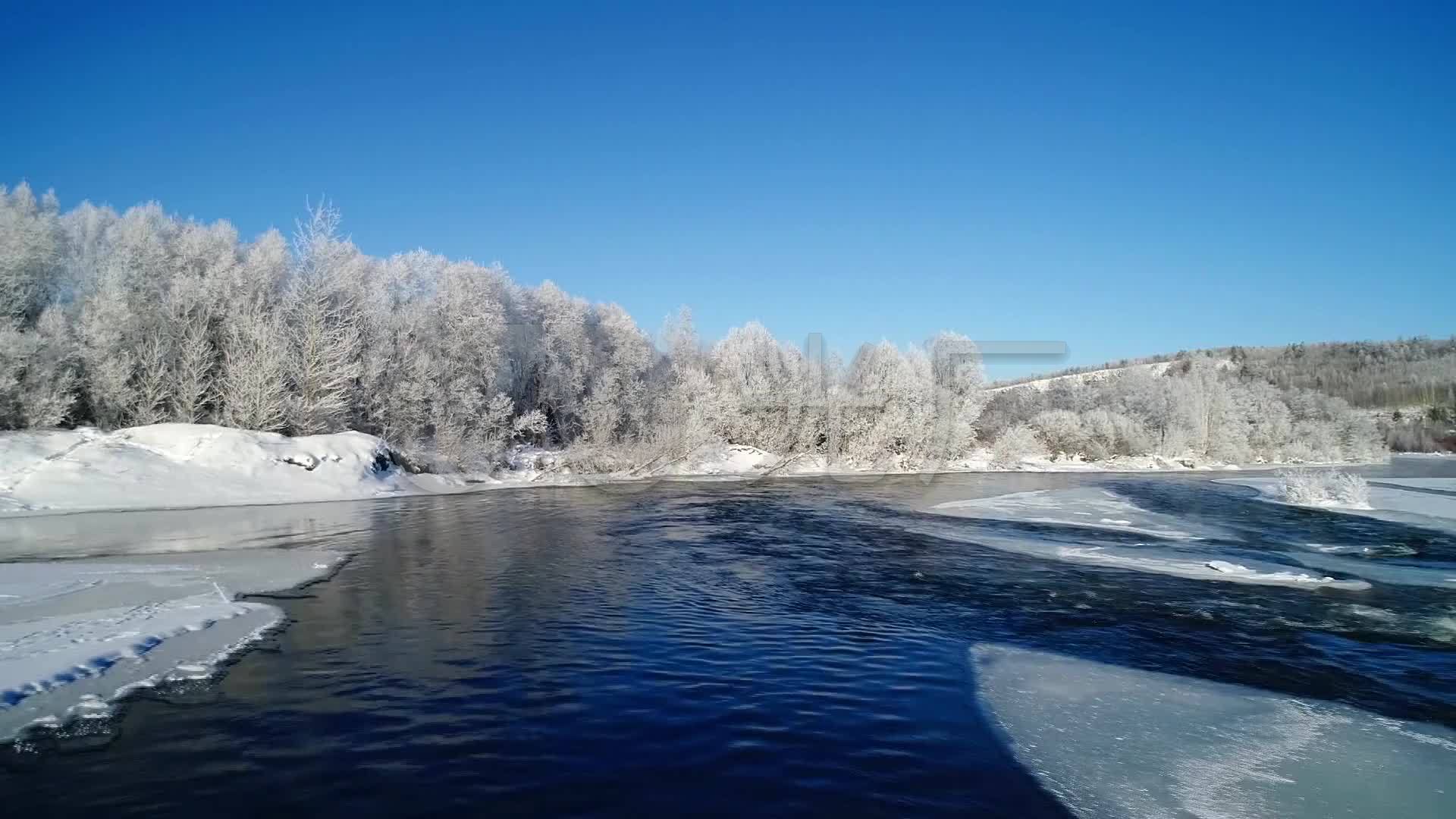 航拍冰天雪地北国风光千里冰封_1920x1080_高清视频