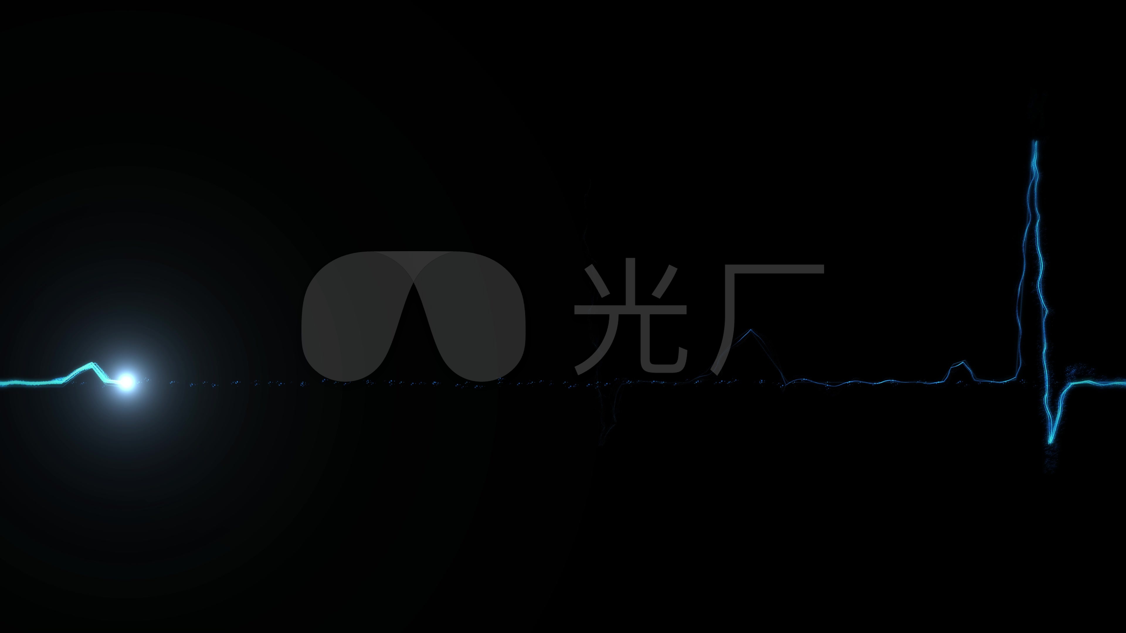 心电图跳动素材黑背景4k