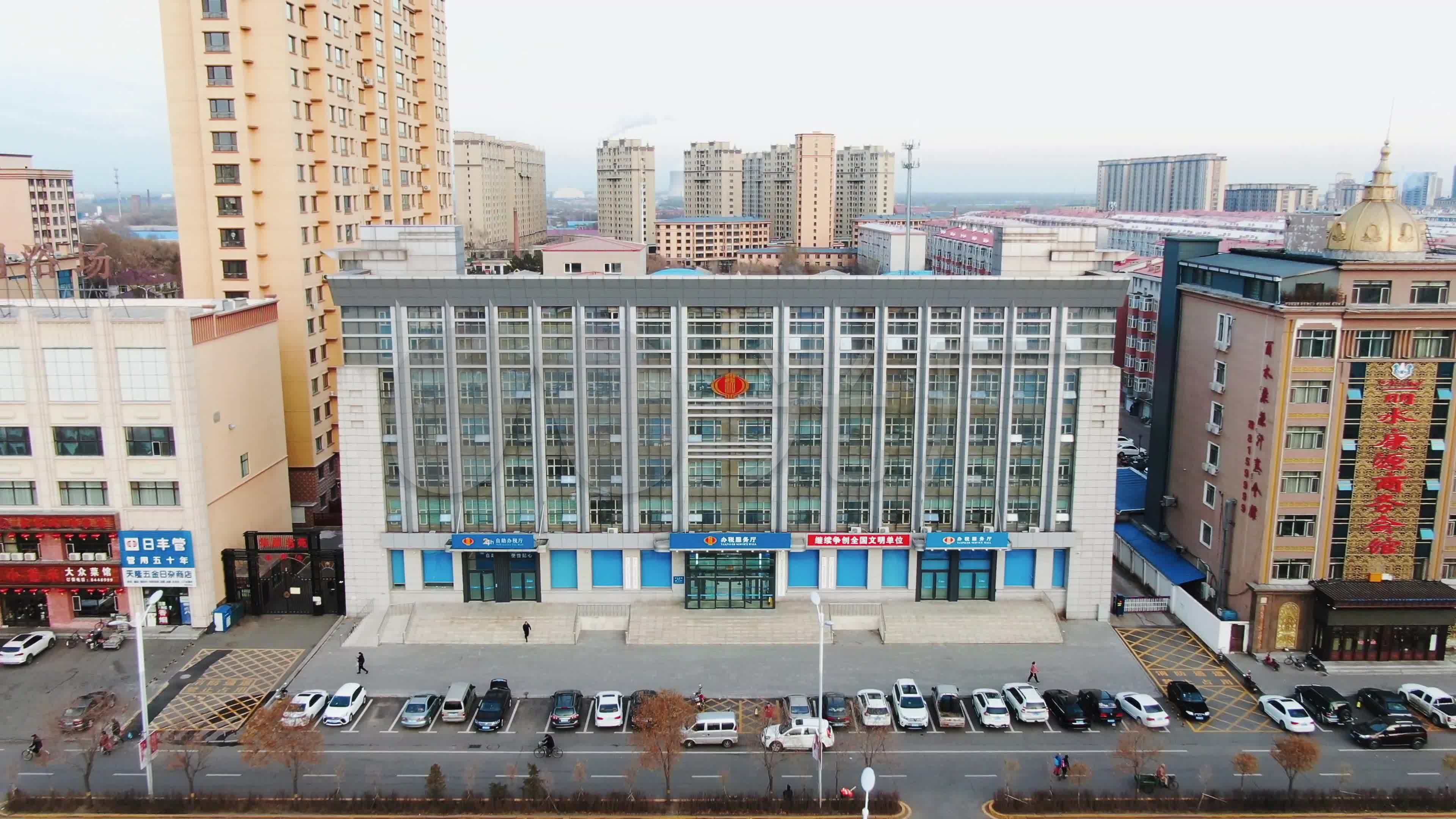 绥化市政府企业航拍4k_3840x2160_高清视频素材下载
