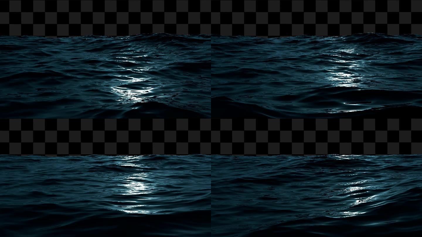 海面 海洋 大海 夜晚海面 波浪 波涛 水面 抠像 海浪