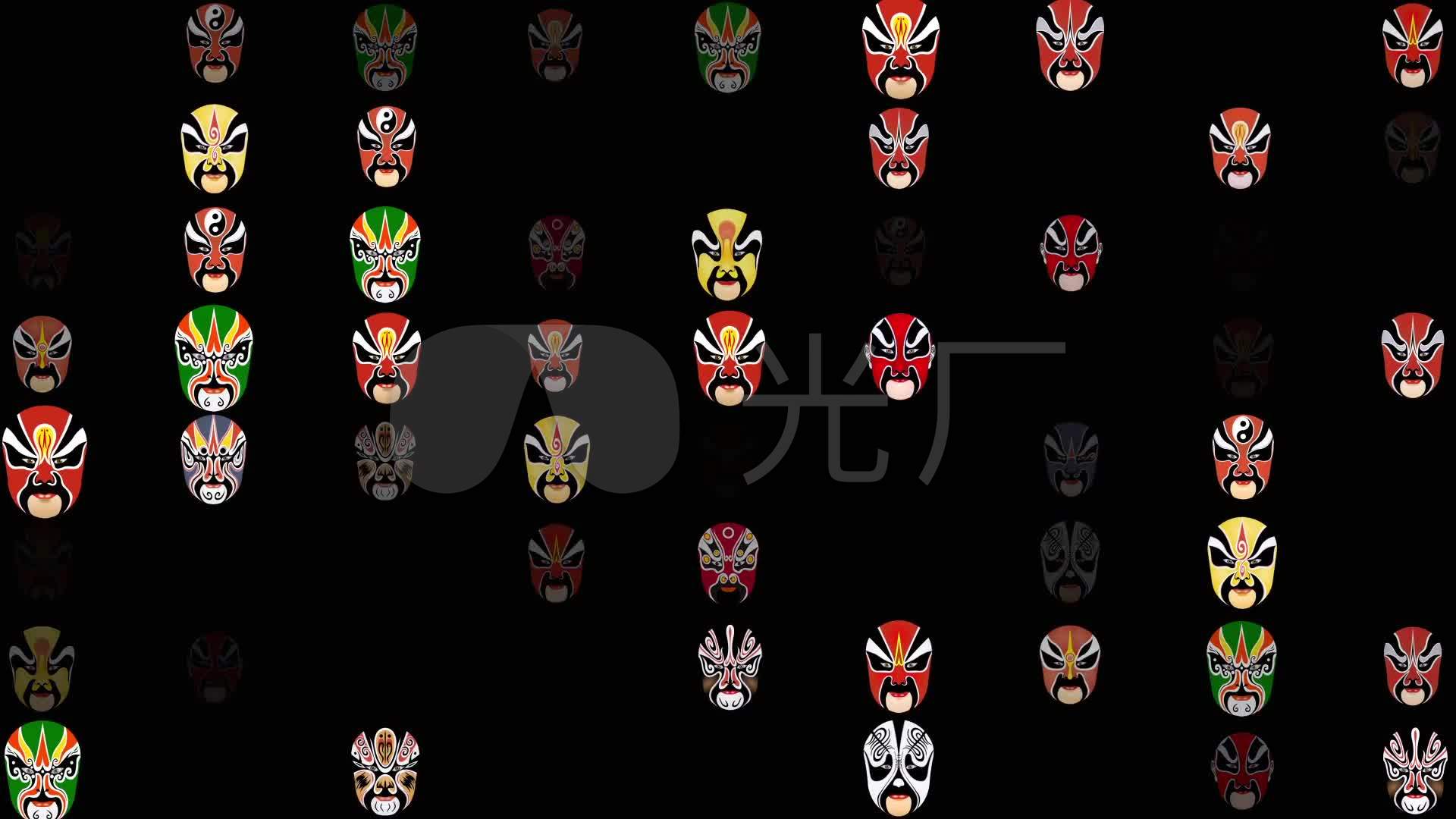 京剧脸谱动画墙背景