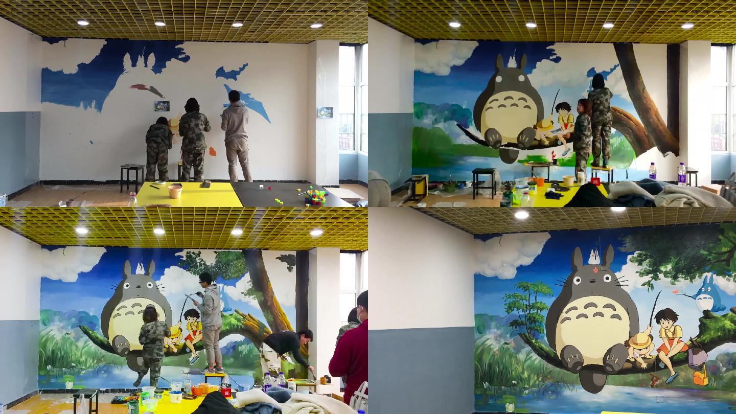 下一页 键盘左右键也可以翻页哟画质举报 宫崎骏壁画壁纸动漫墙绘