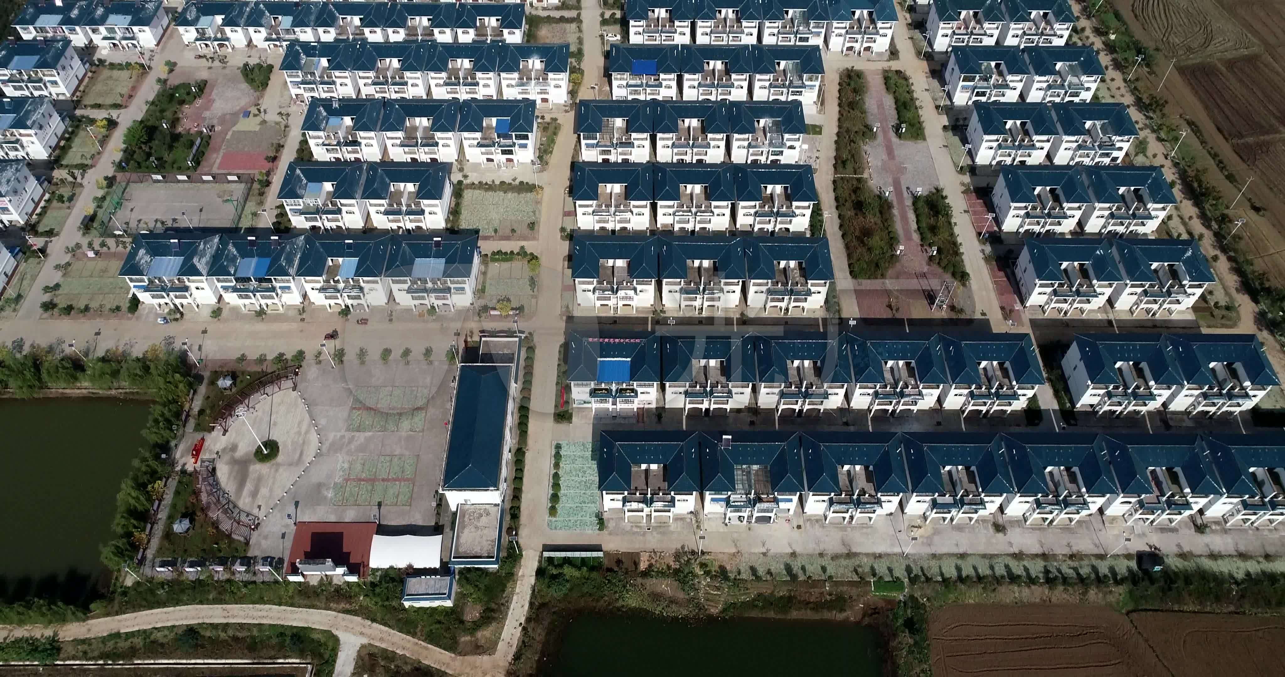 航拍襄阳新农村美丽乡村建设房屋住房村庄