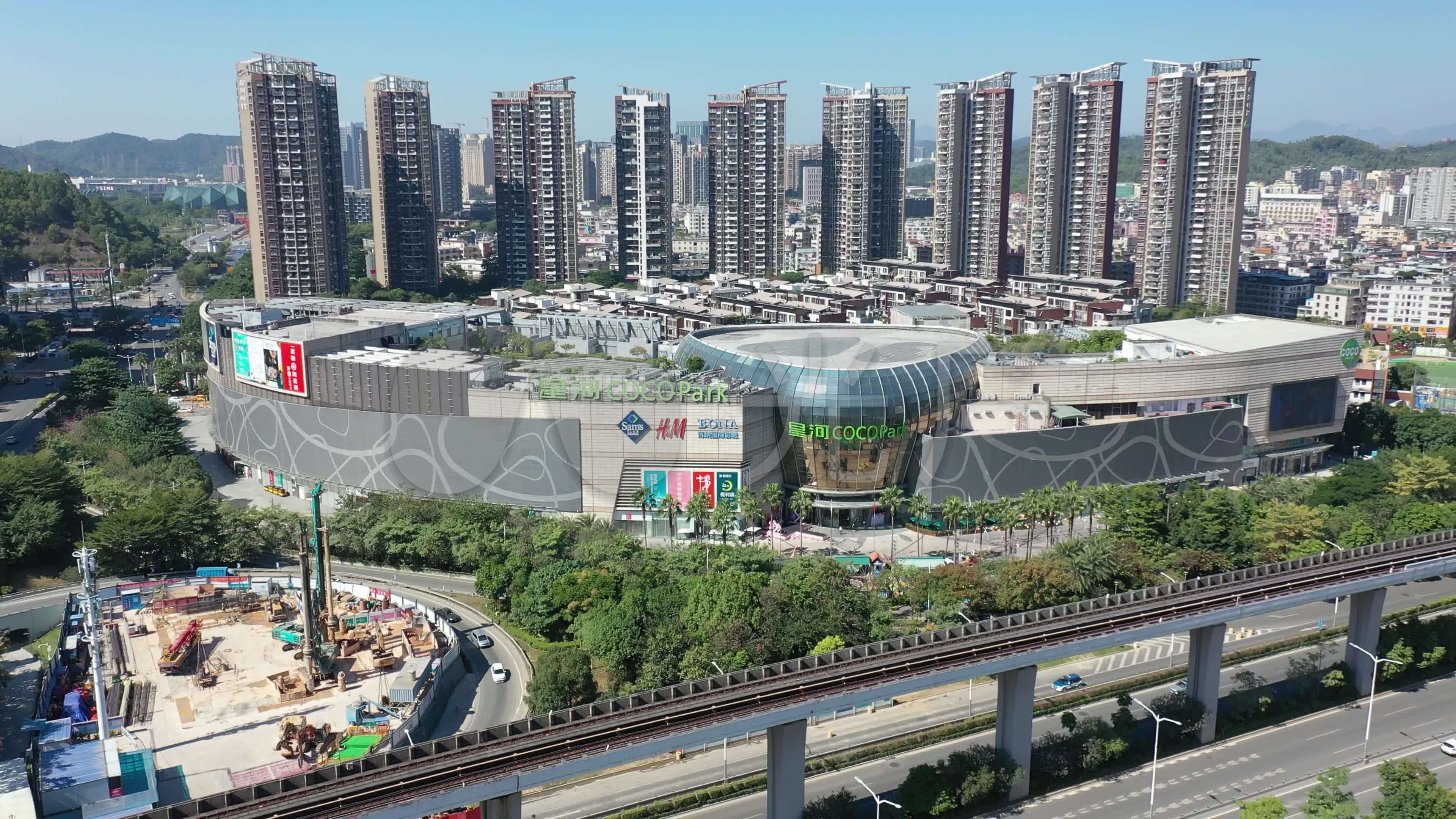 4k航拍深圳龙岗星河cocopark合集