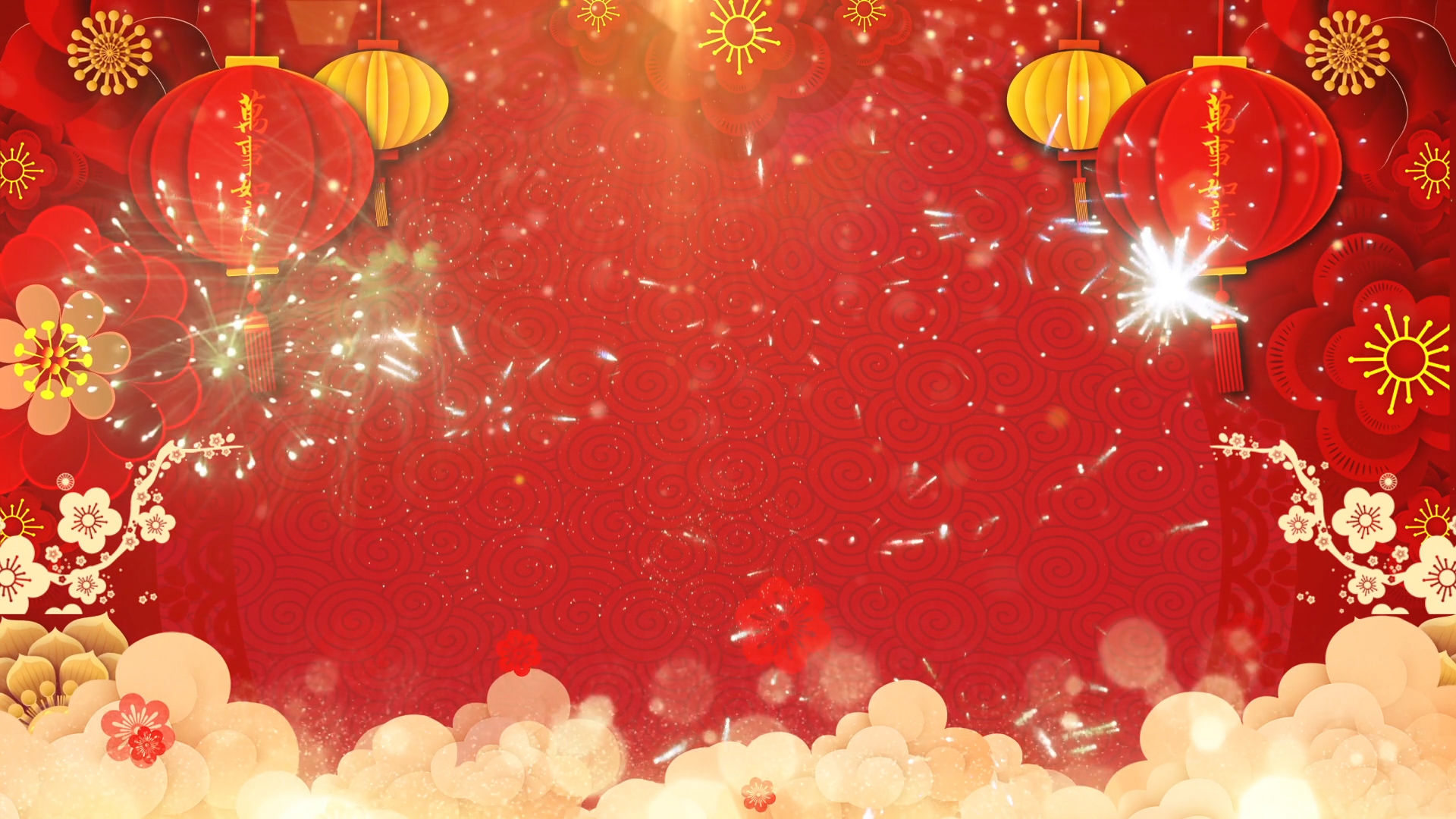 红色喜庆灯笼新年晚会相声戏曲背景