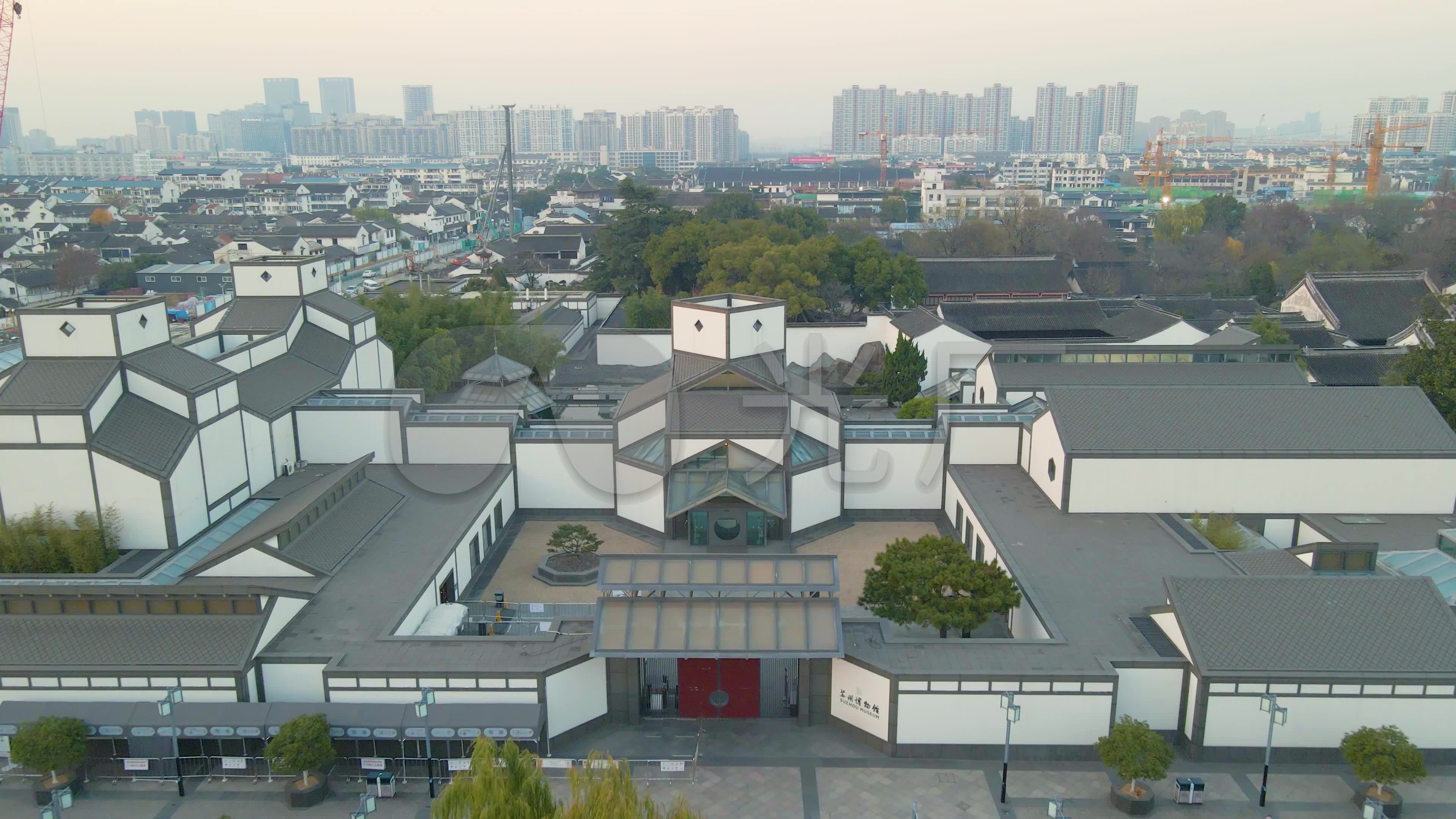 苏州博物馆唯美航拍_3840x2160_高清视频素材下载(编号:5292590)_实拍
