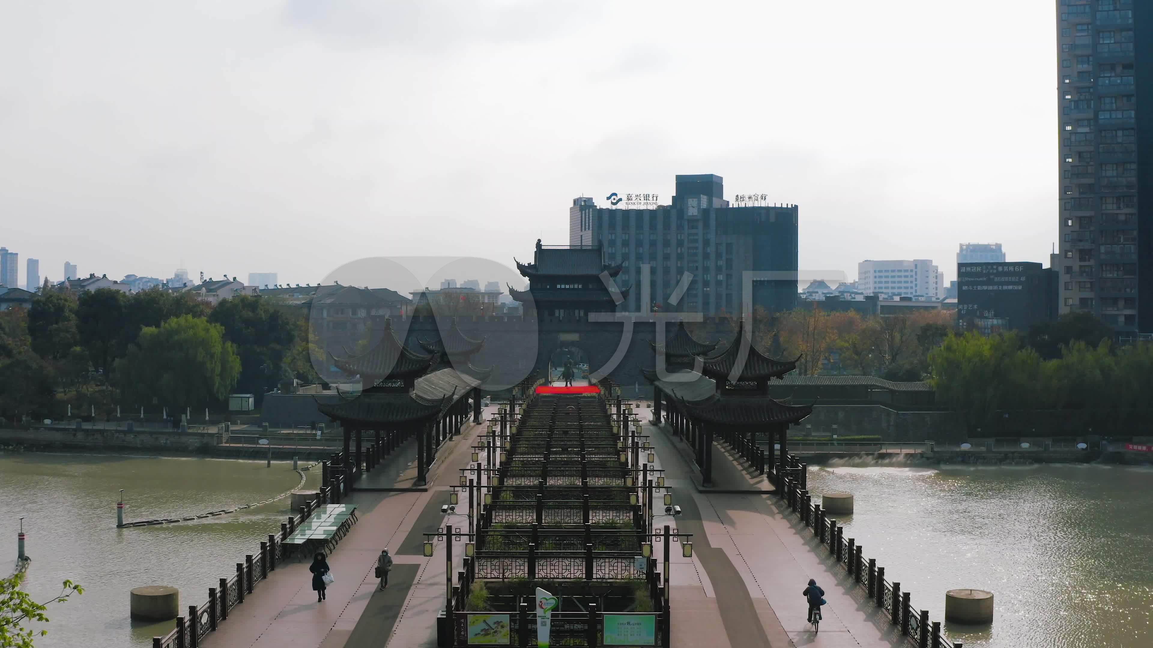 【4k】湖州市环城河项王公园_3840x2160_高清视频素材