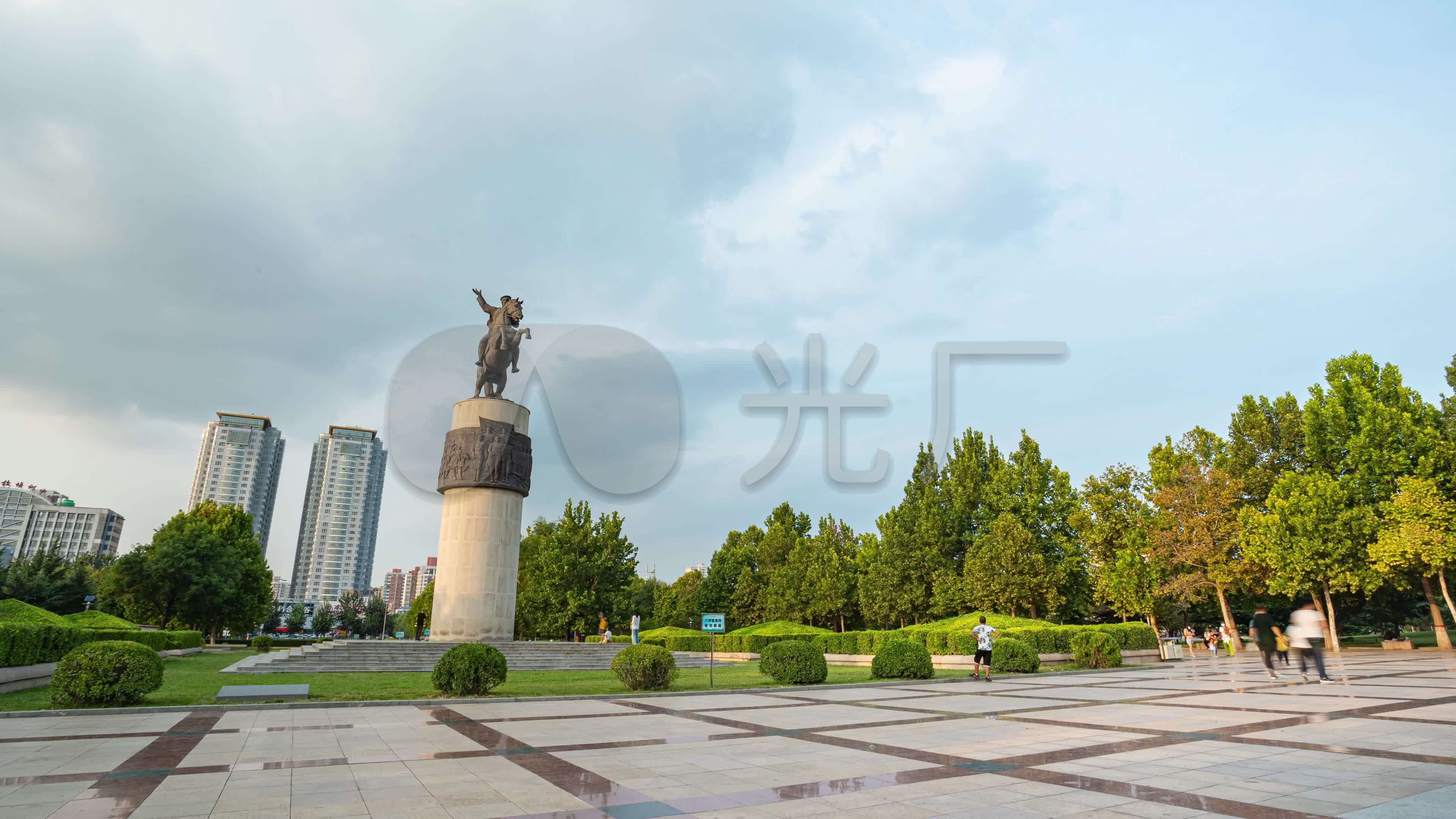 保定军校广场雕塑延时_3840x2160_高清视频素材下载(编号:5313385)