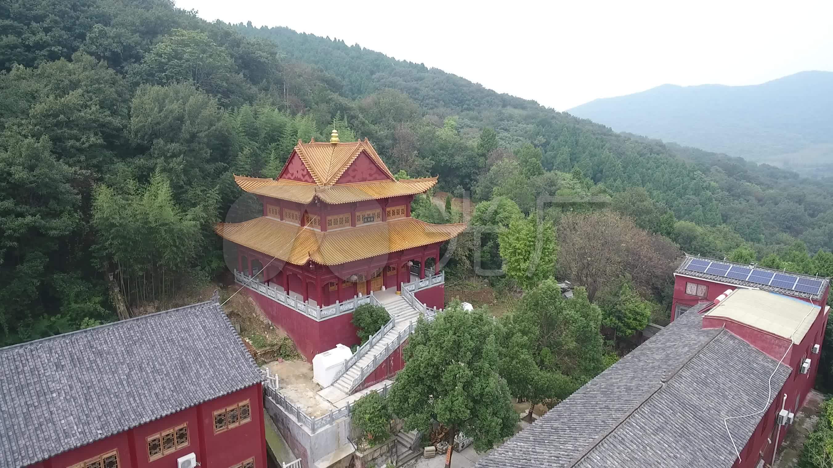 湖北襄阳鹿门寺航拍_2704x1520_高清视频素材下载(:)