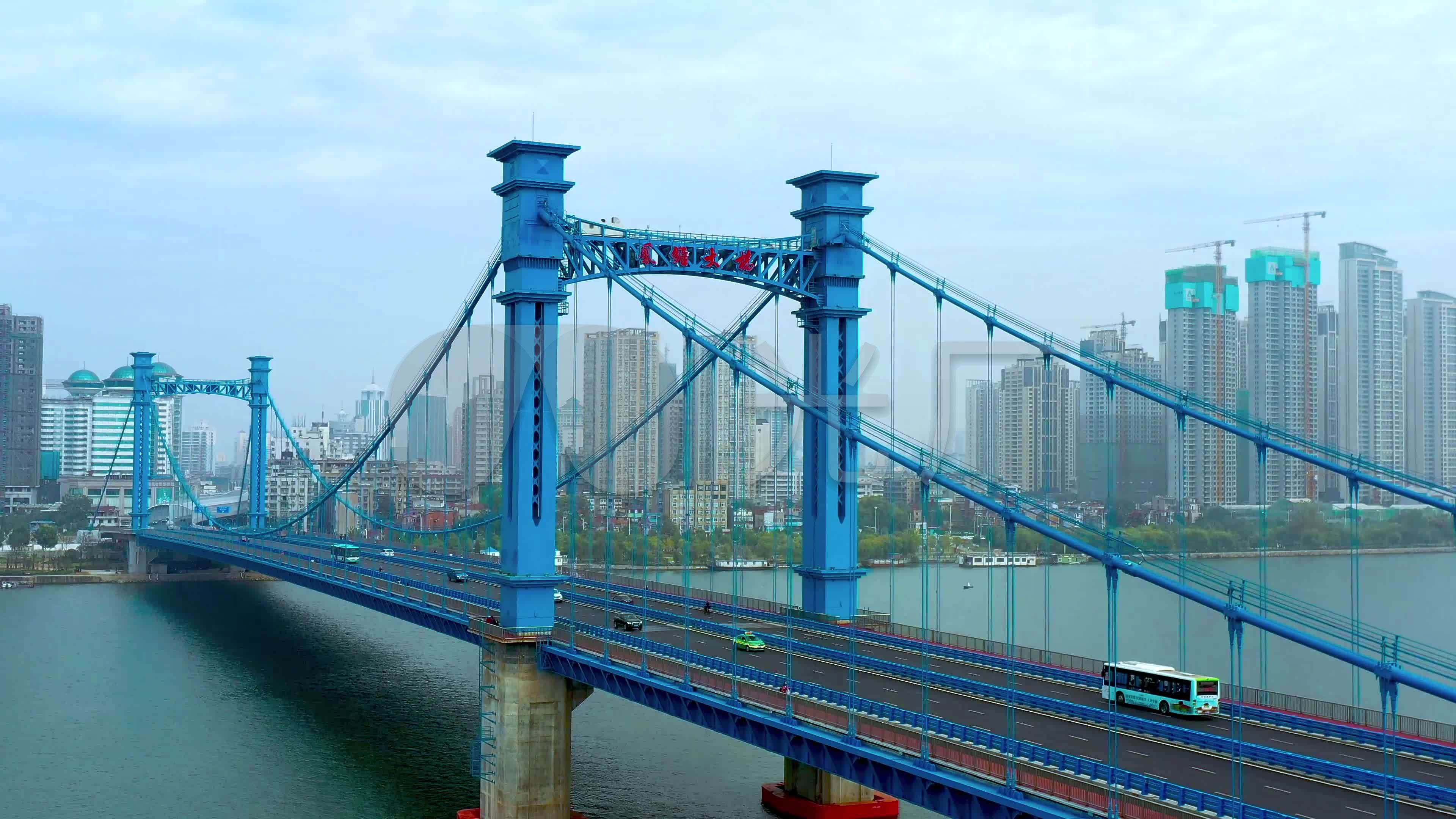 襄阳汉江凤雏大桥_3840x2160_高清视频素材下载(编号
