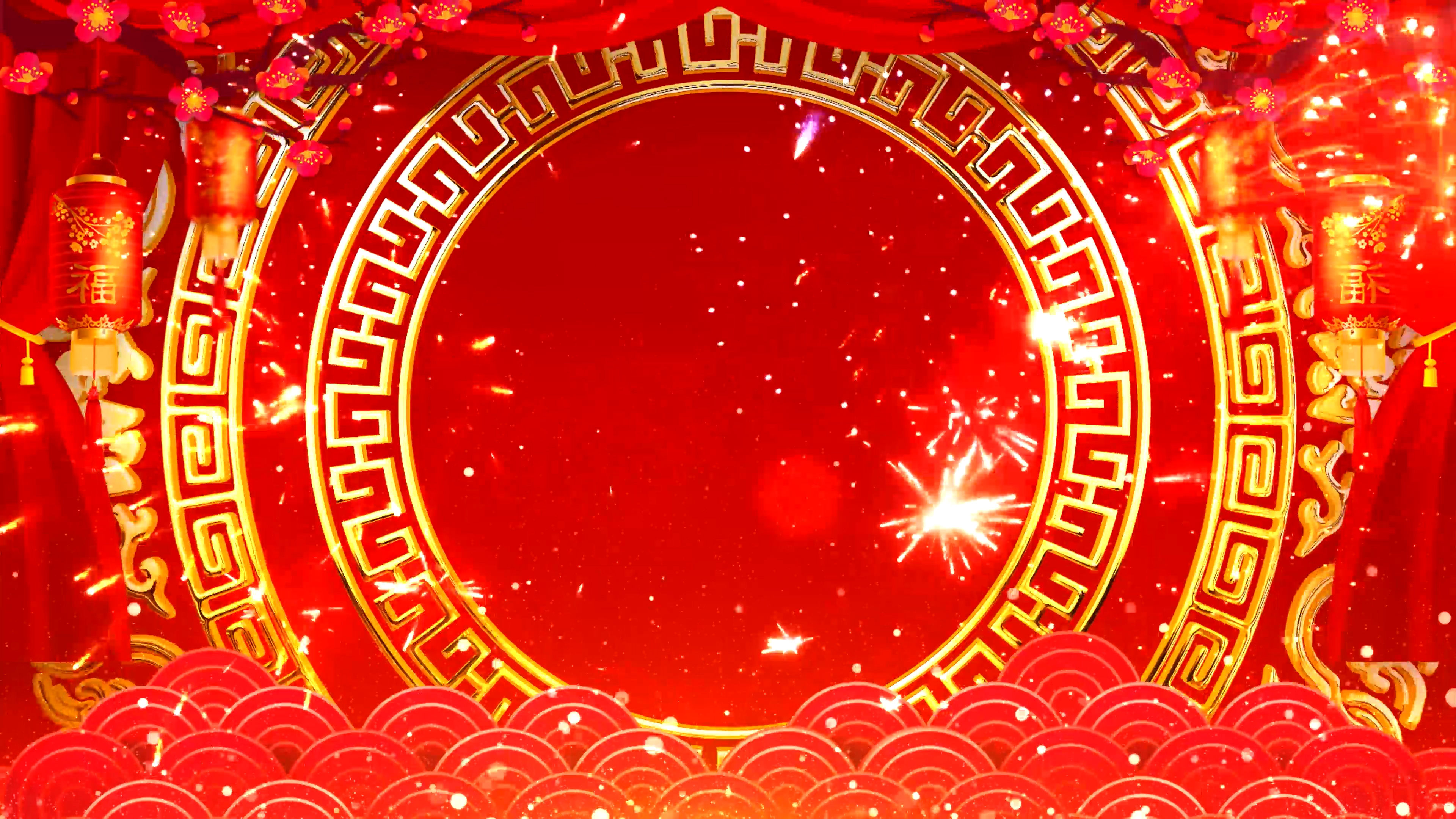 4k喜庆春节联欢晚会相声led背景_3840x2160_高清视频素材下载(编号