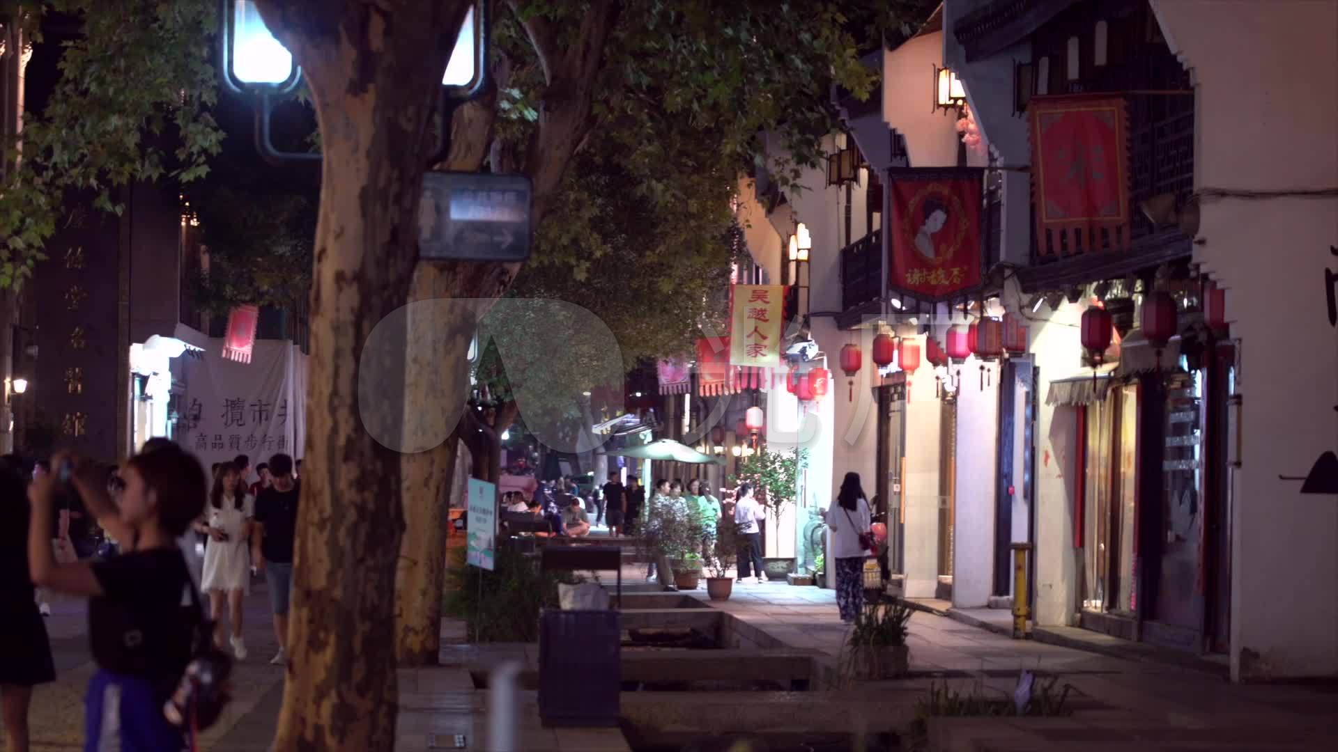 杭州南宋御街夜景实拍1080p_1920x1080_高清视频素材下载(编号