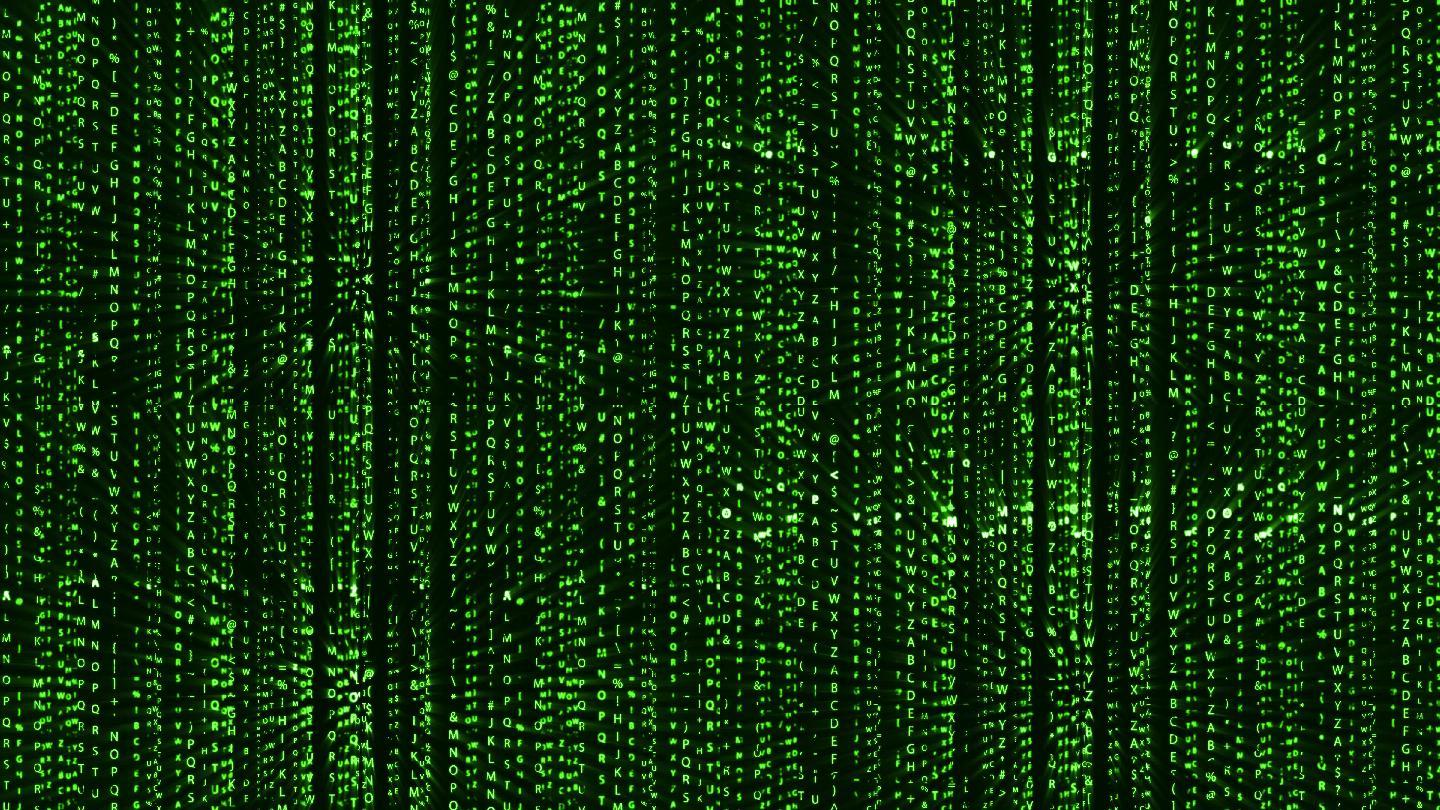 4k绿色黑客帝国大写字母视频-循环