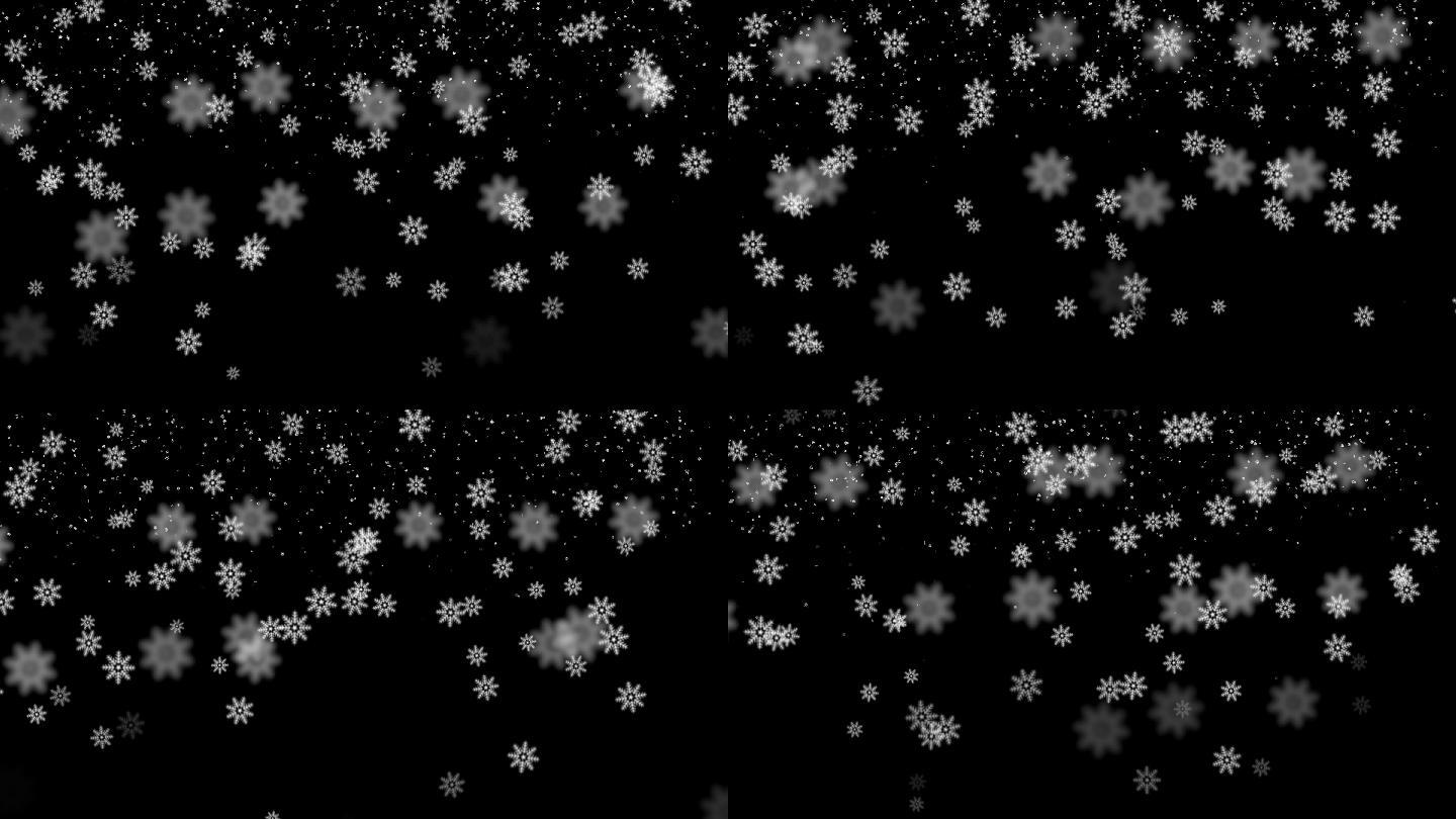 4k 飘雪 舞台背影 合成素材