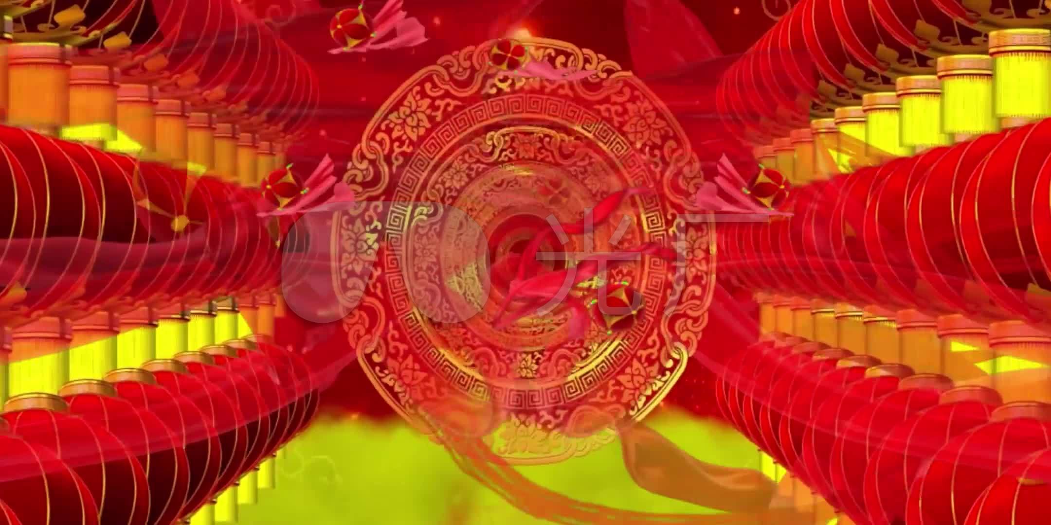 2021牛年花开中国年春晚大型舞台背景