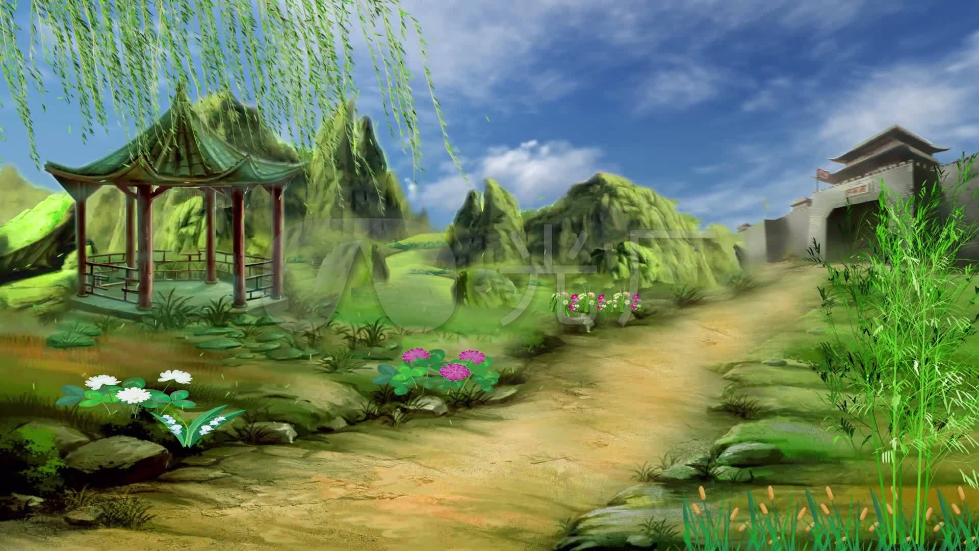 城门郊外白天野外布景戏曲粤剧舞台演出背景