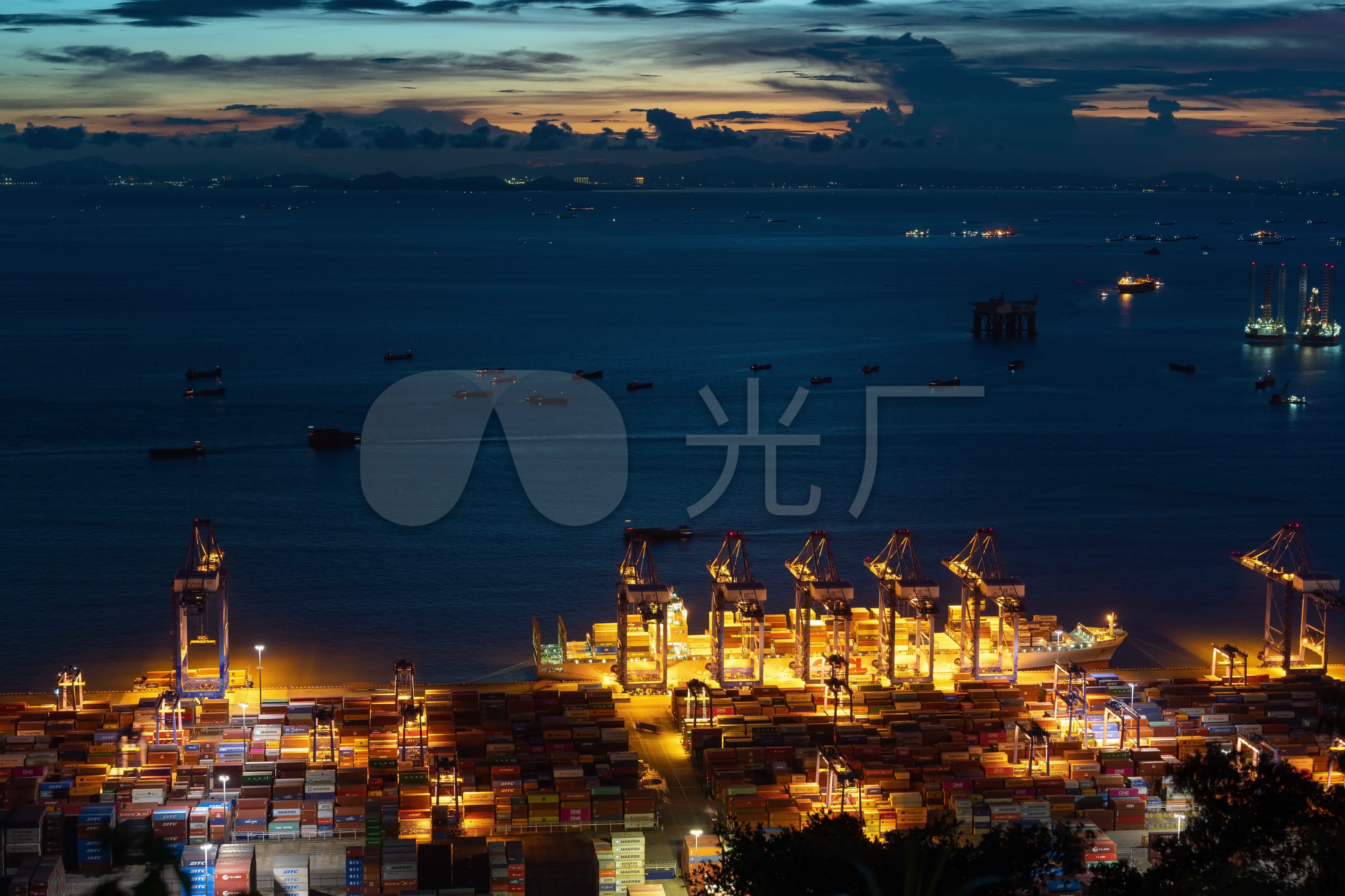 6k深圳蛇口港货轮航行码头国际贸易延时_6000x4000_高清视频素材下载