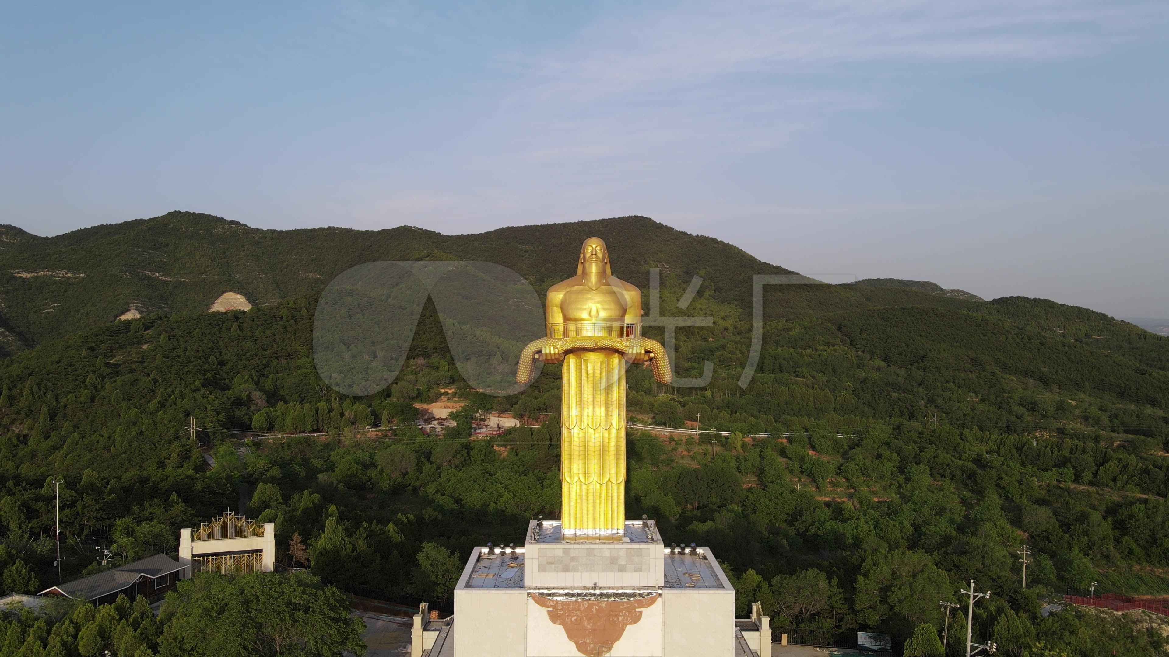 长治老顶山炎帝像航拍