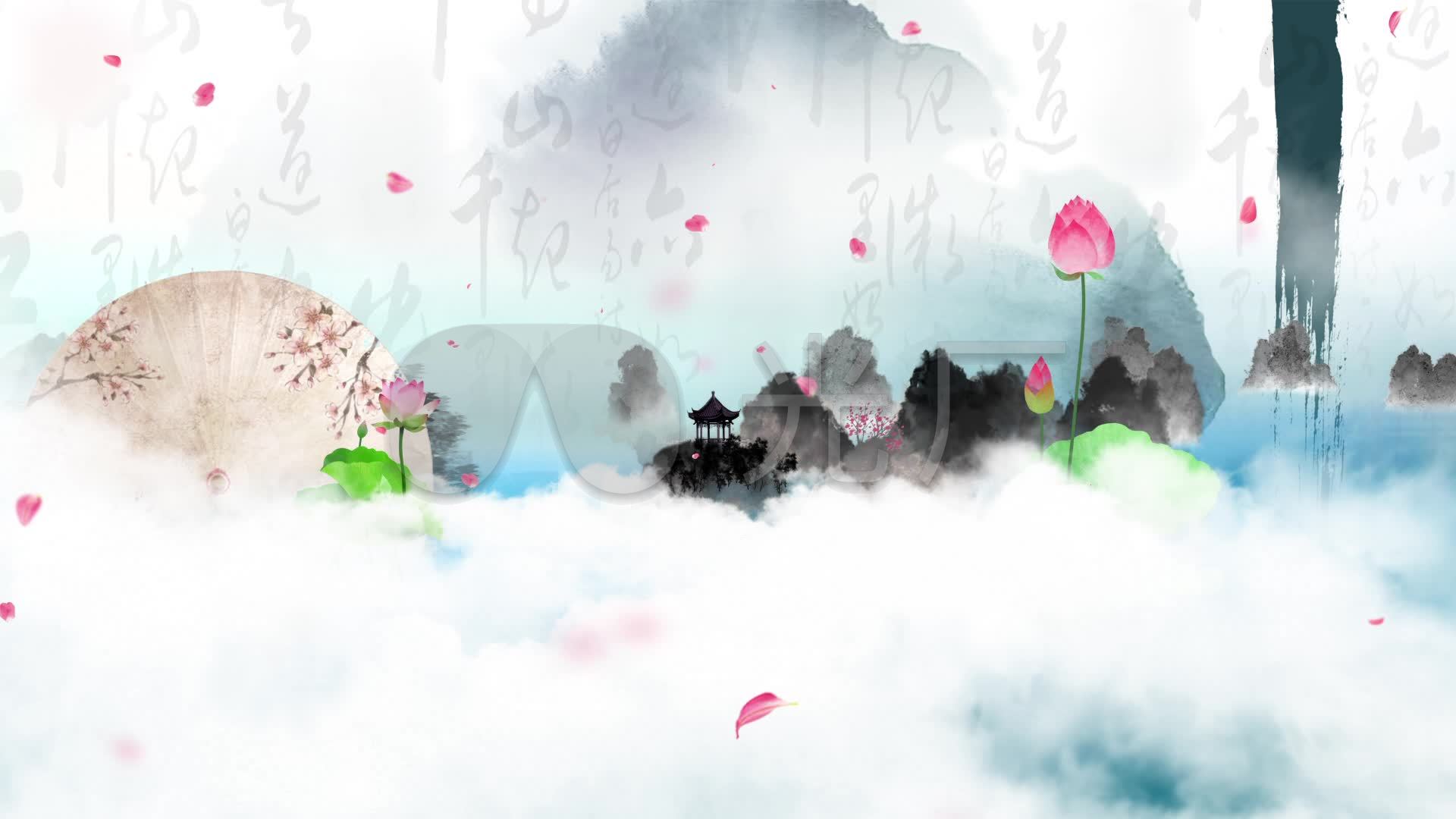 璐爷《叹花谢》唯美古风山水画舞台背景