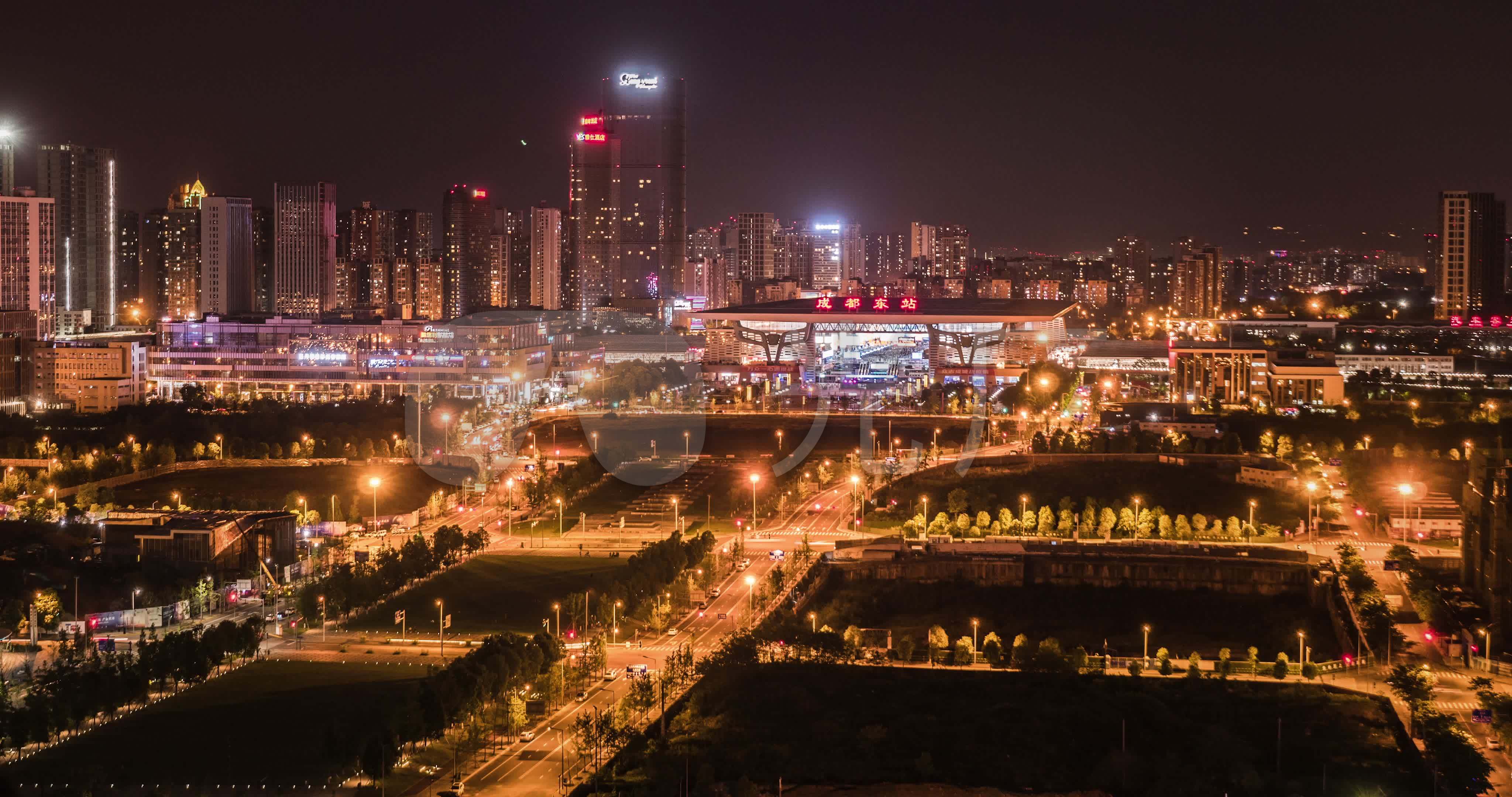 4k延时成都东站夜景_4096x2160_高清视频素材下载(:)