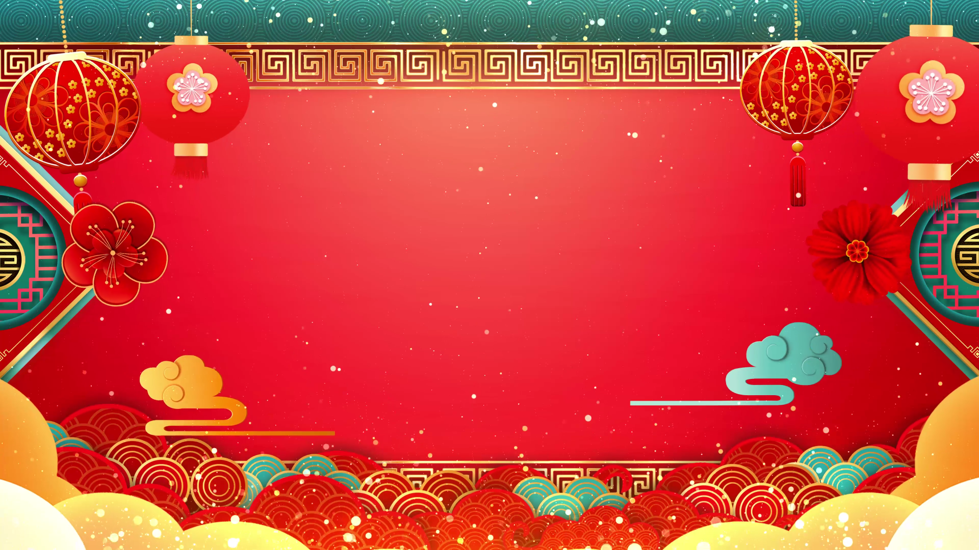 4k国潮风喜庆背景节日春晚年会led背景