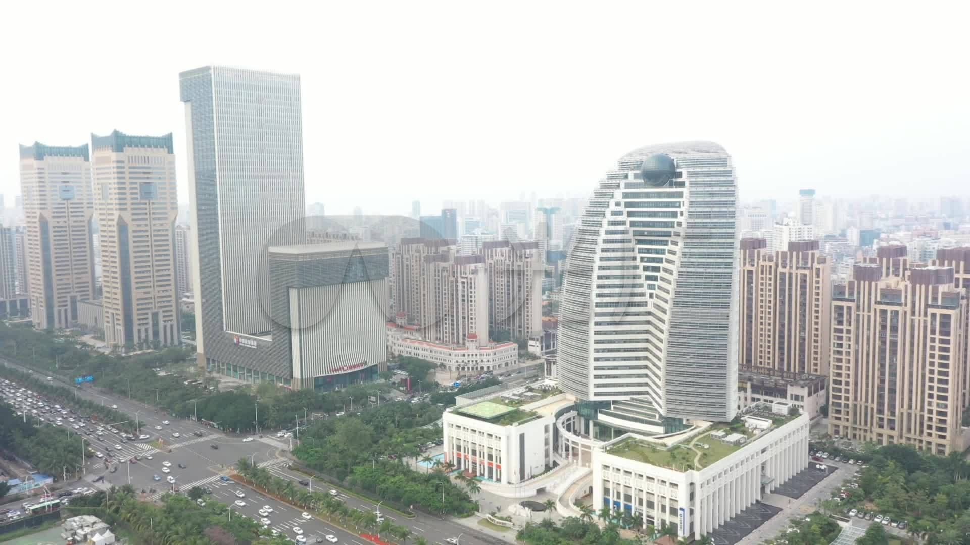 海南海口国兴大道海航大厦_1920x1080_高清视频素材下载(编号:5394980